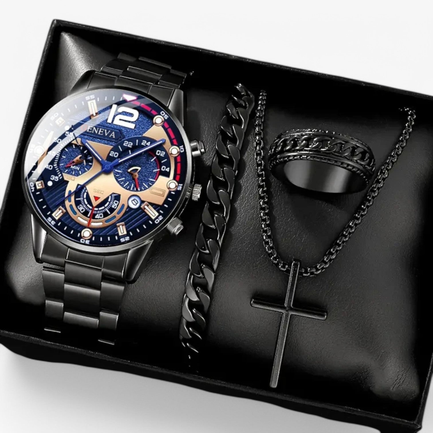 Moritz | Set di orologi romani dorati – Elegante e completo - Nero - mens accessory watch watch for men - Concept Palermo