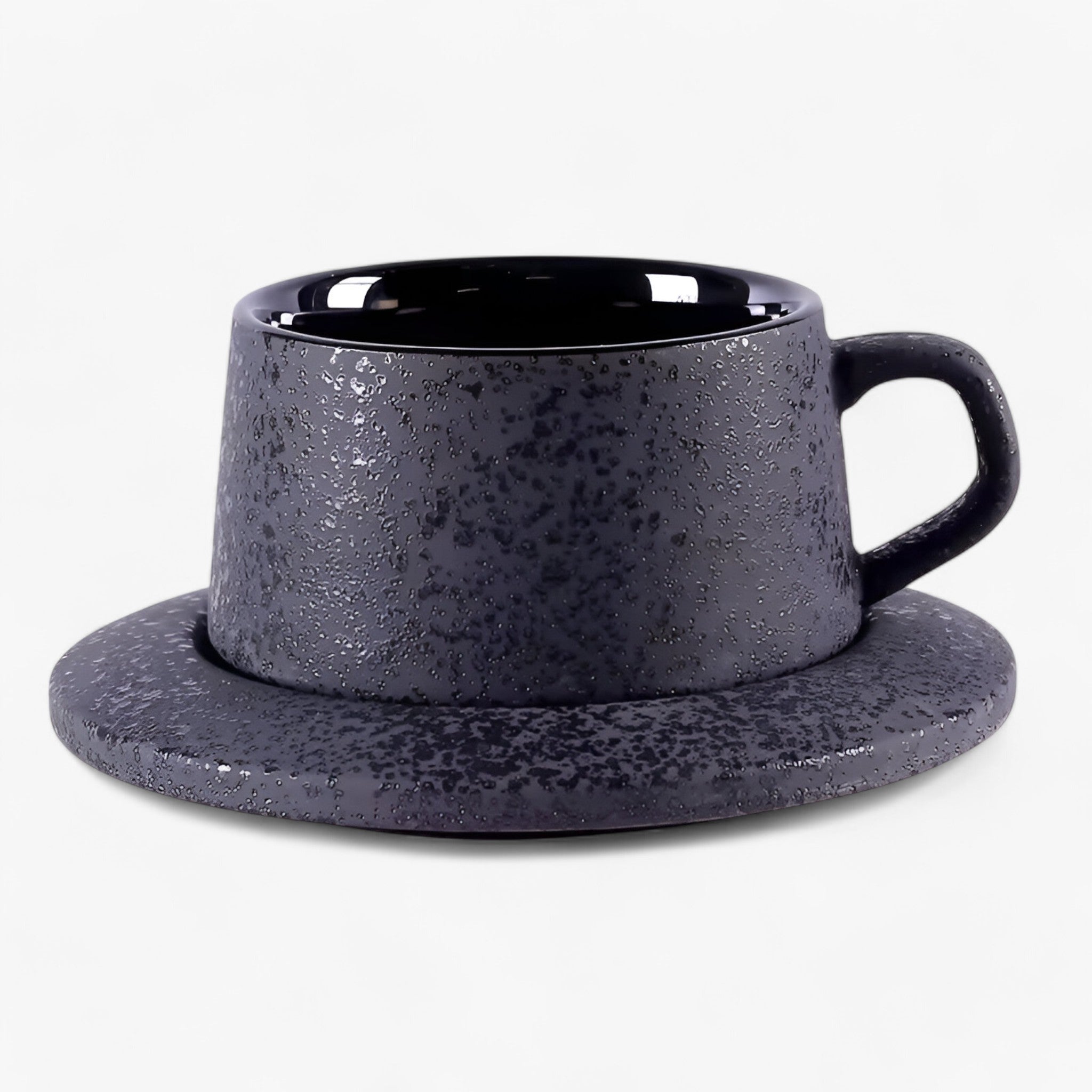 Luna | Set da caffè in ceramica satinata di lusso con piattino e cucchiaio - 1 tazza e 1 piattino 260ml - - Concept Palermo