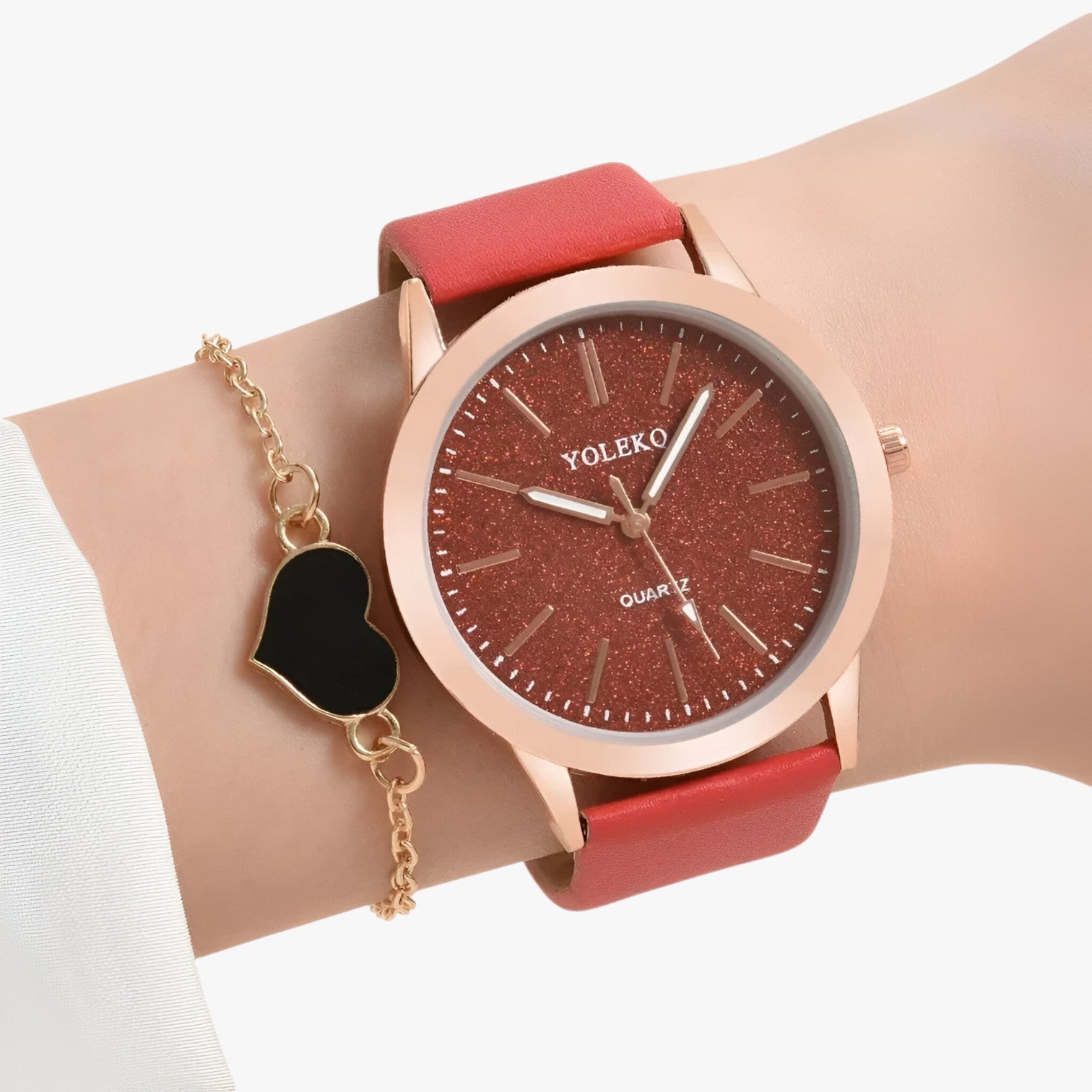 Nova | Set Eleganza Femminile 2 Orologi da Donna in Pelle e Bracciale, Stile Lusso al Polso - - female watch ladies watch watch watch for women watches wrist watches for women - Concept Palermo