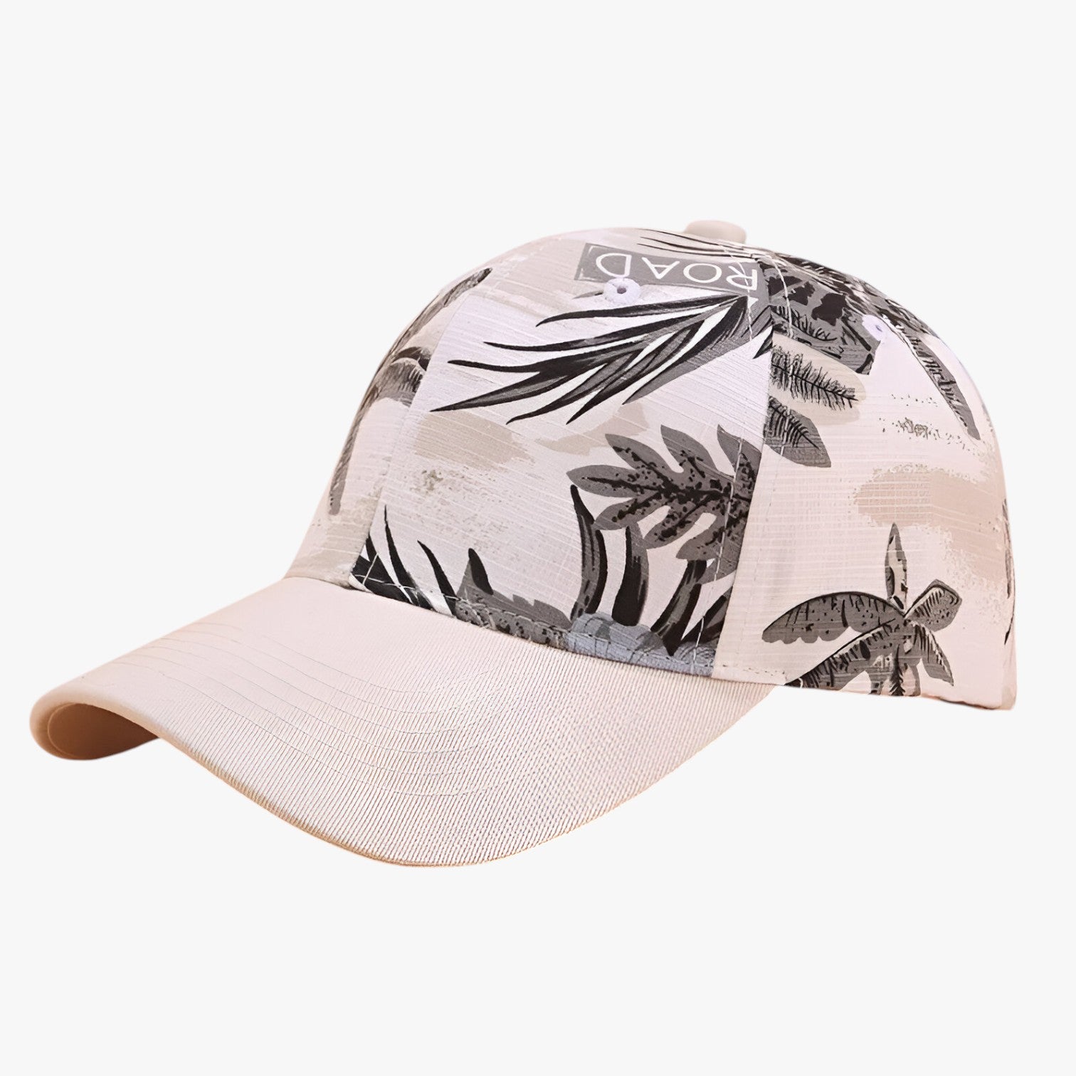 Ezra | Cappellino da baseball in cotone con stampa a foglie e visiera parasole - Bianco Regolabile - Baseball caps caps mens cap - Concept Palermo