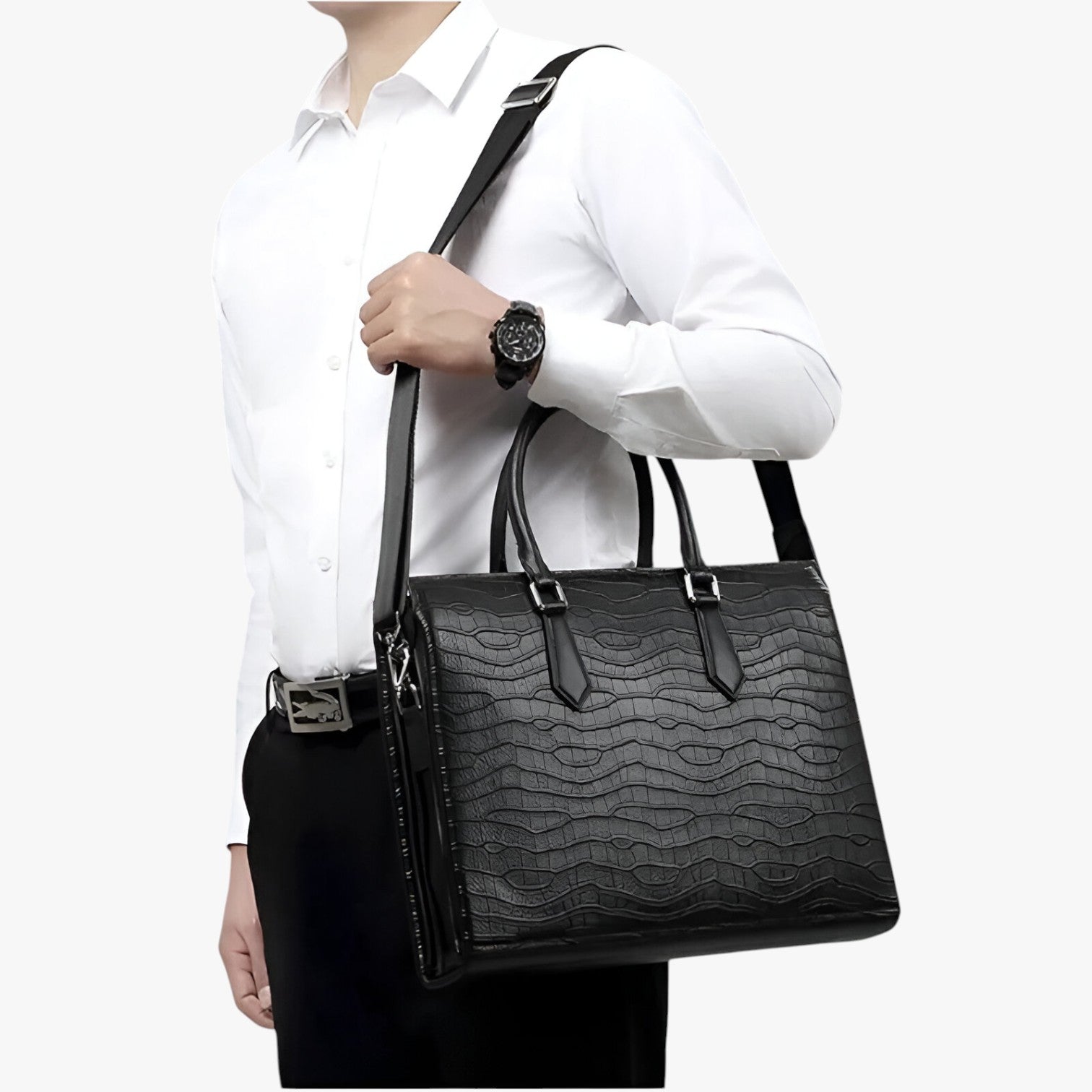 Kobe | Valigetta in pelle ad alta capacità - - Bags bags for men handbags Shoulder & Crossbody Bags Shoulder Bags - Concept Palermo