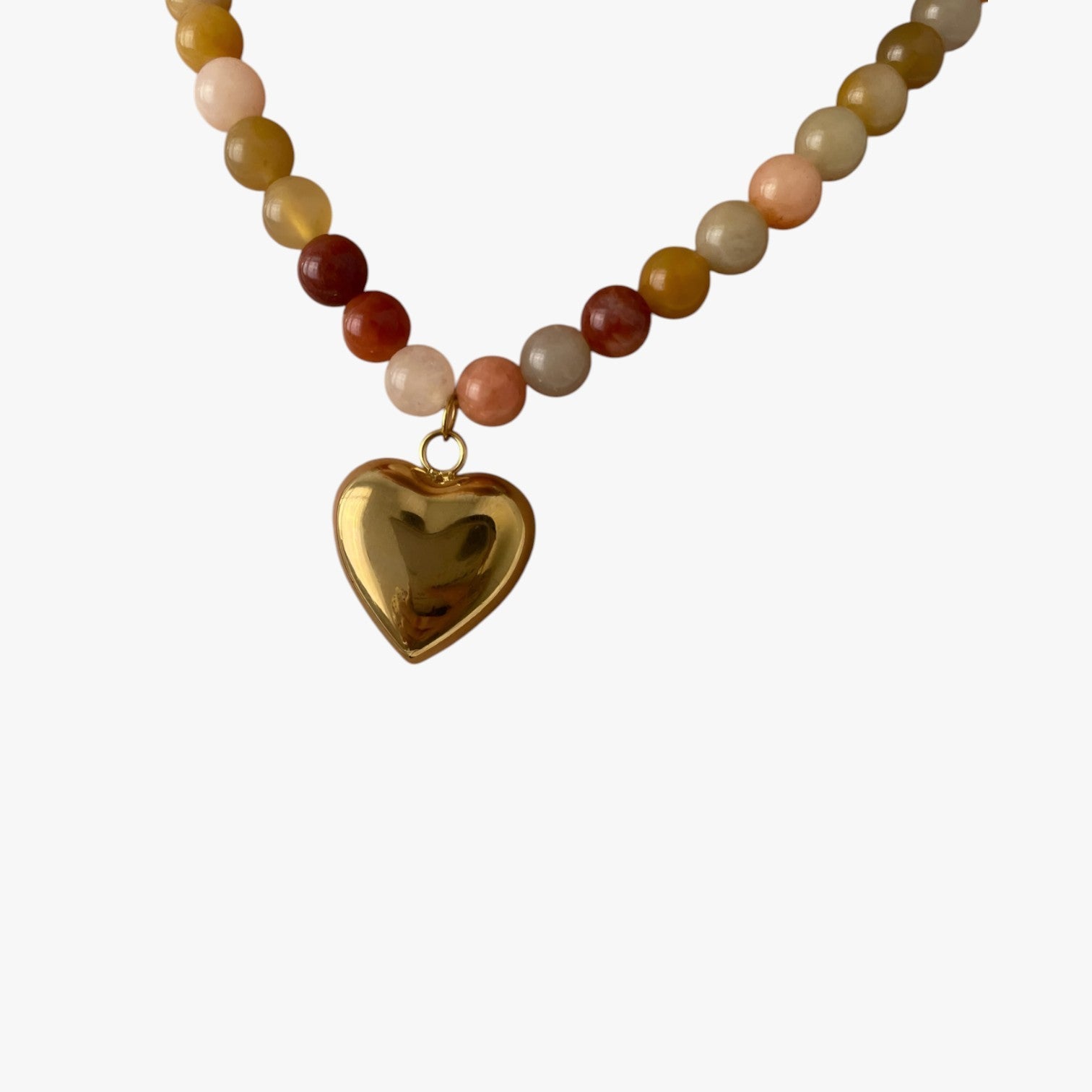 Peri | Collana di perline impermeabile colorata con cuore dorato - - elegant womens necklaces NECKLACES Necklaces for Women - Concept Palermo