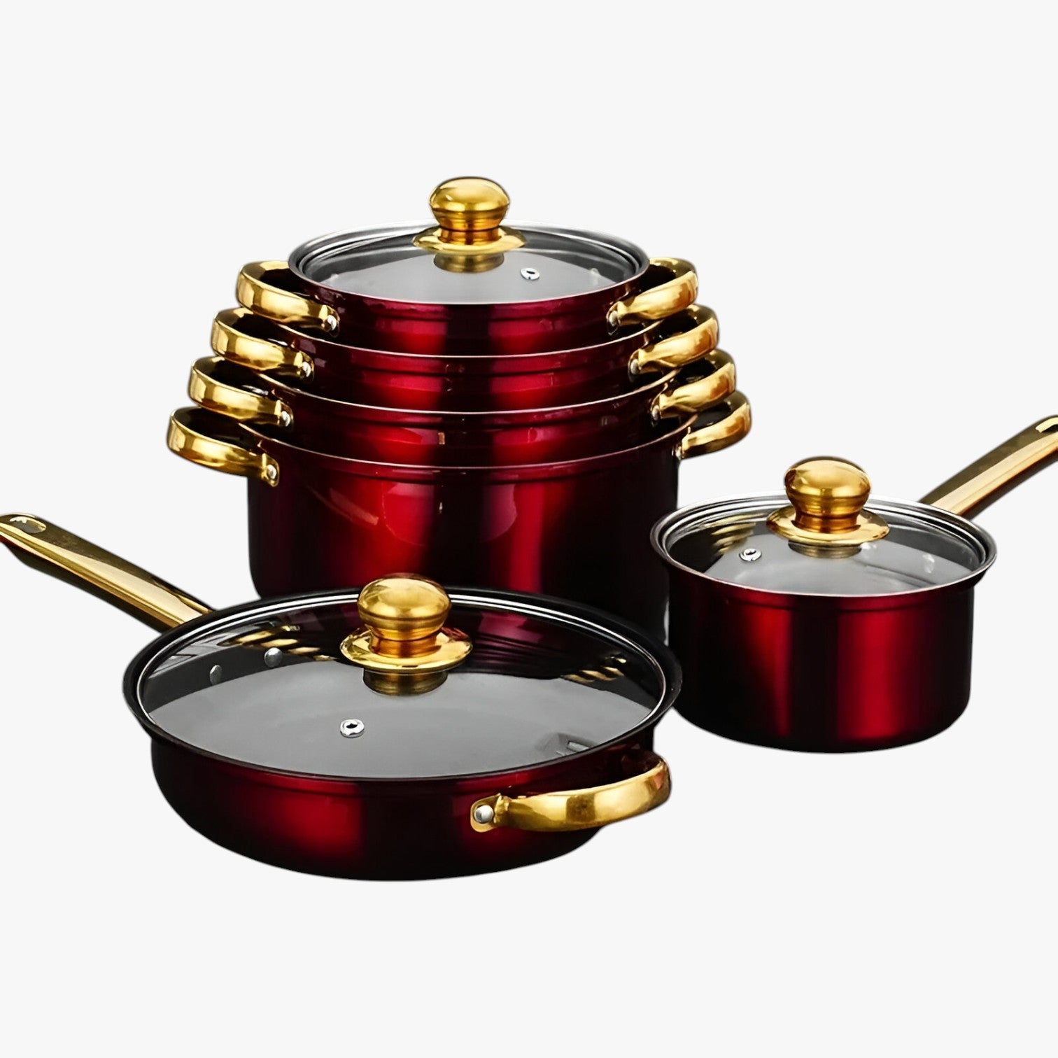 Janna | Set di pentole da 12 pezzi – Cucina con stile e versatilità su tutti i fornelli - - Kitchen - Concept Palermo
