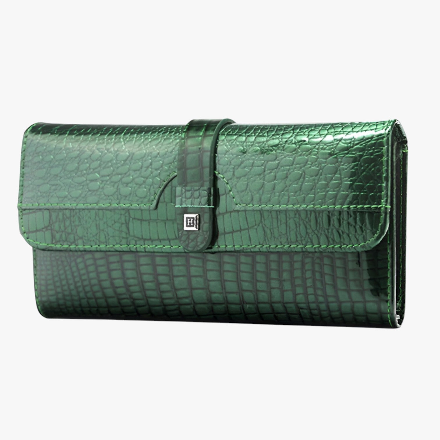 Felicia | Borsa di design di lusso – Clutch e portafoglio in pelle lucida - verde - wallet womens wallet - Concept Palermo