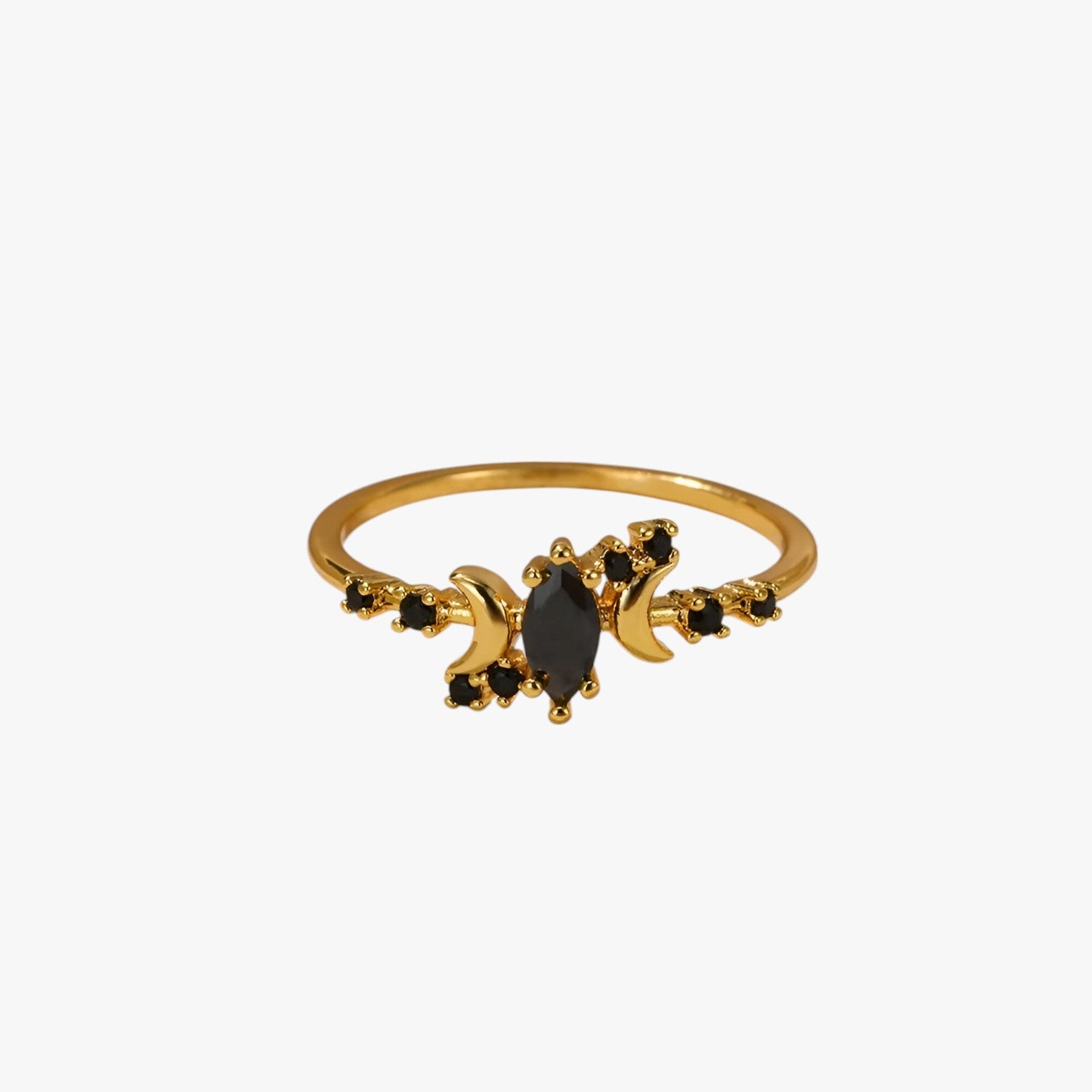 Irene | Anello Lunare Nero – Stile, Sostenibilità e Piena di Simbolismo - - Rings womens ring - Concept Palermo