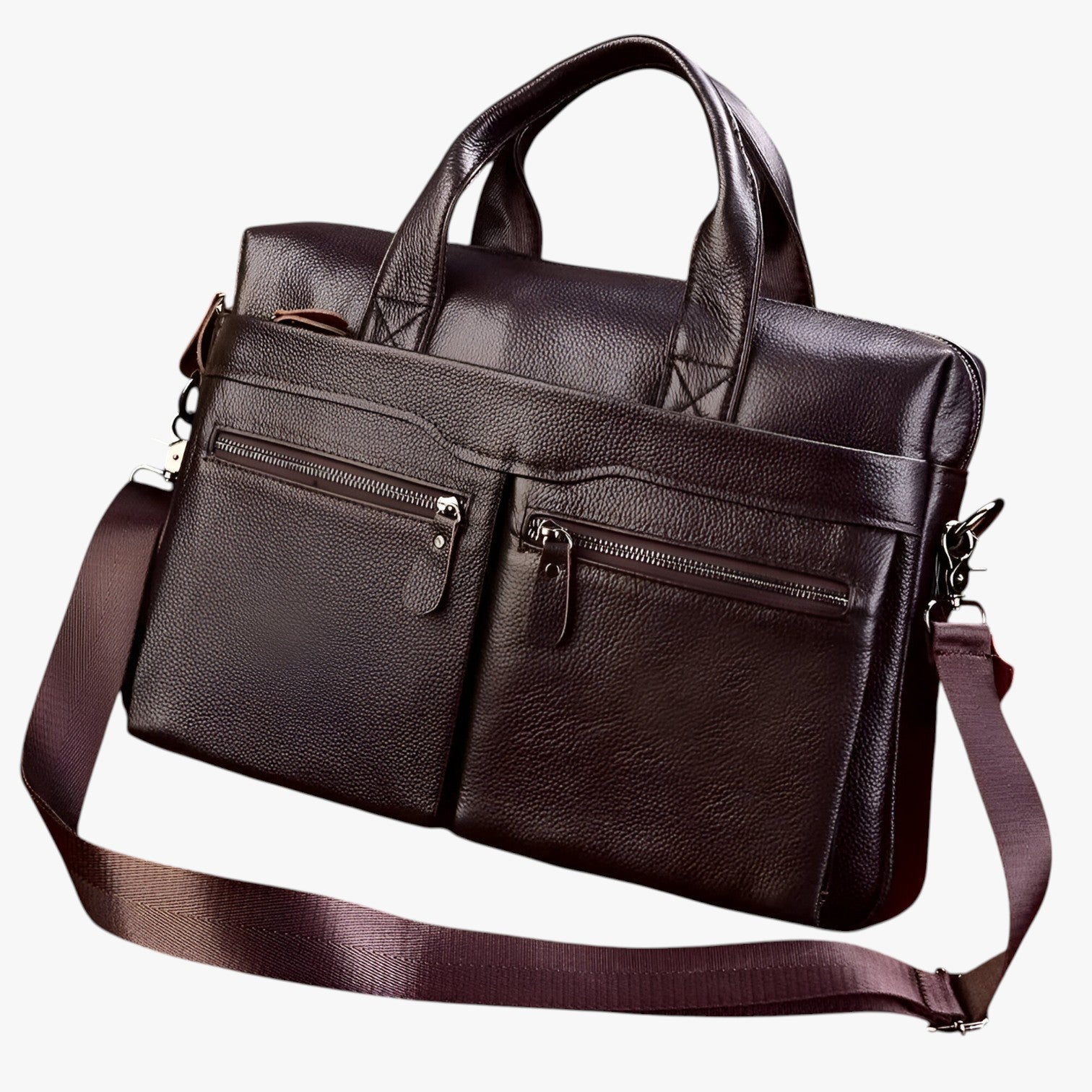 Benjamin | Borsa da Viaggio Uomo in Vera Pelle Elegante Valigetta Tracolla per Laptop - Caffè03 - Bags bags for men - Concept Palermo