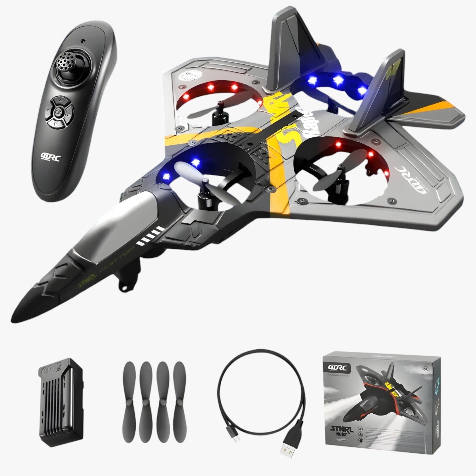 Hank | Aereo da Combattimento RC – Stabile, Durevole e Facile da Guidare - V17-GRIGIO-1Batteria - toys toys & gifts TOYS AND GAMES toys for kids - Concept Palermo