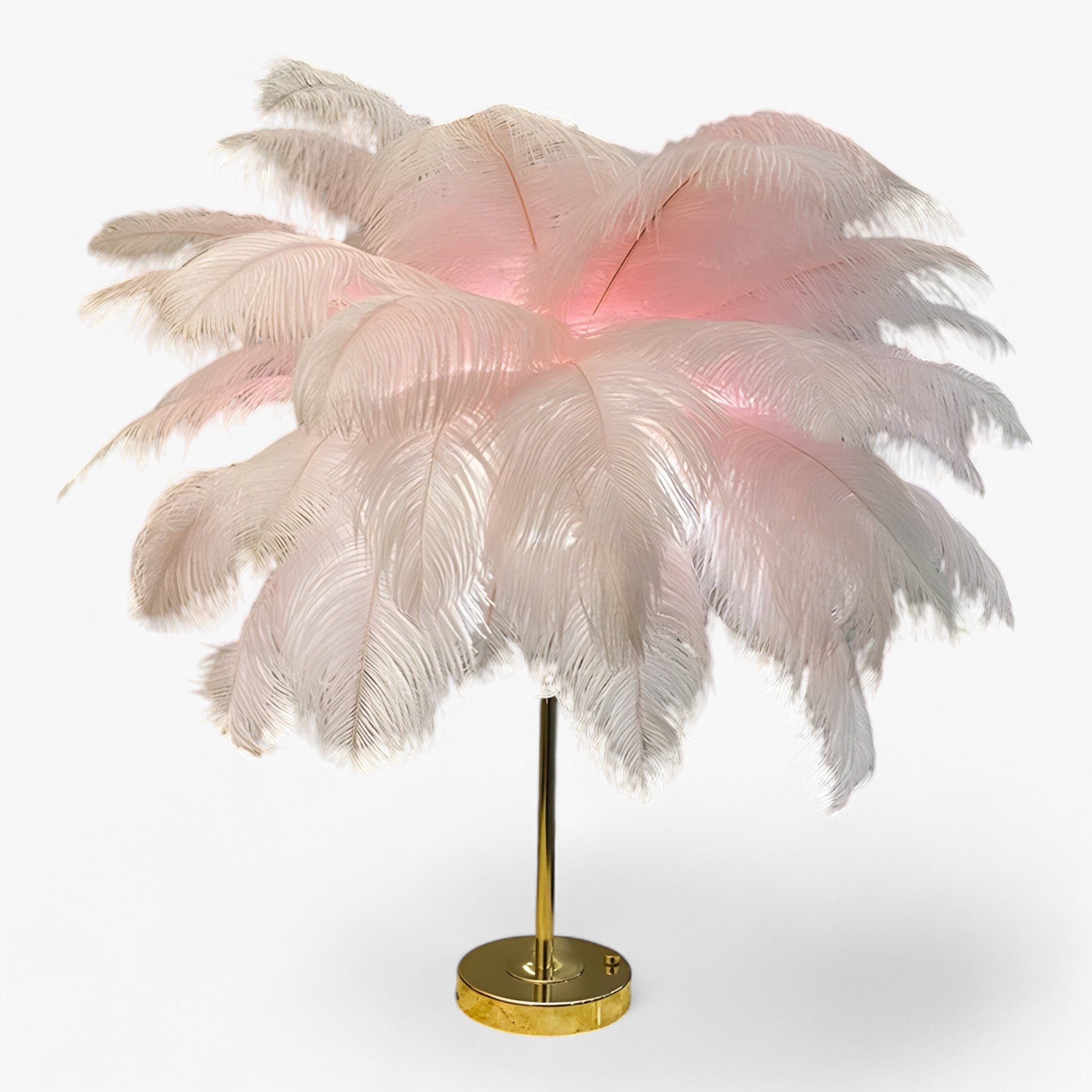 FeatherGlow | Lampada da tavolo con controllo touch - LED con piume per matrimoni e decorazioni di interni - Rosa - Decor home decor - Concept Palermo