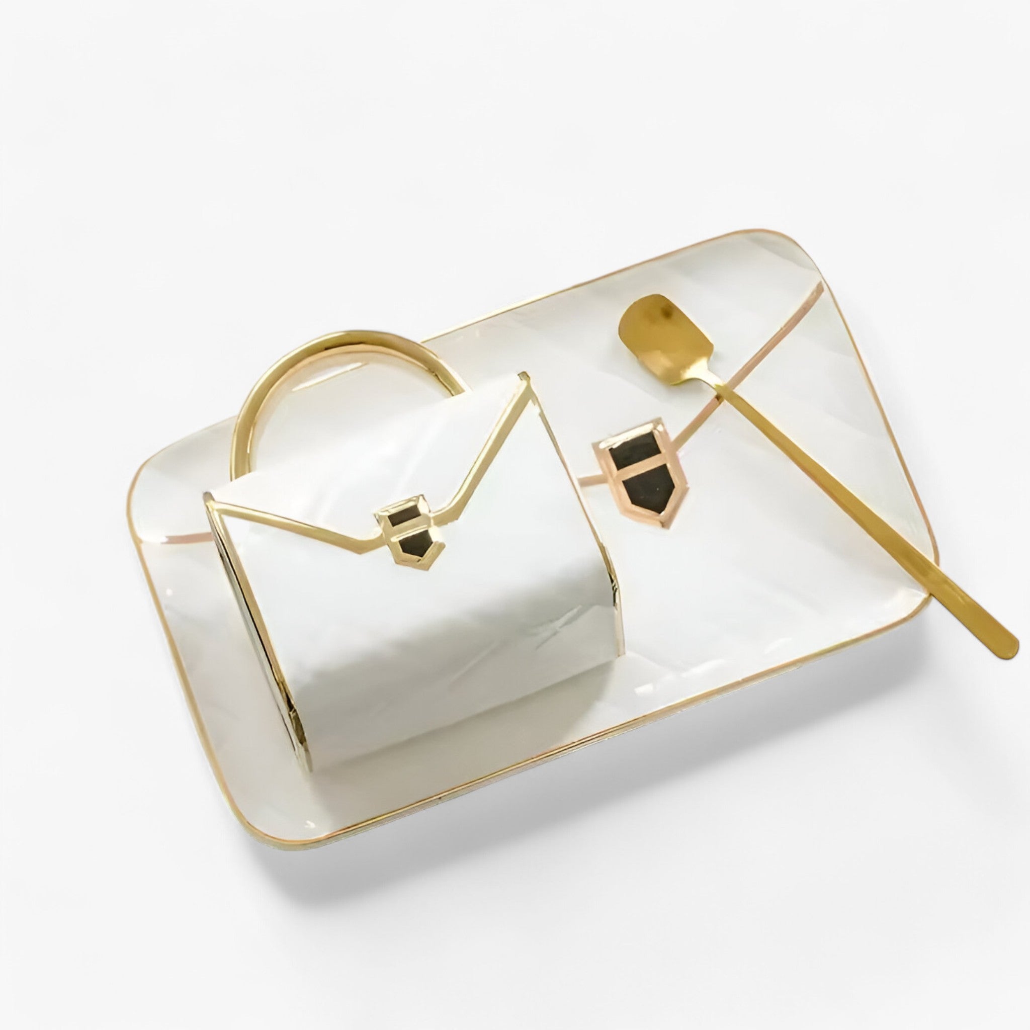 Tessa | Tazza Creativa in Ceramica a Forma di Borsa - Bianco 310ml - - Concept Palermo