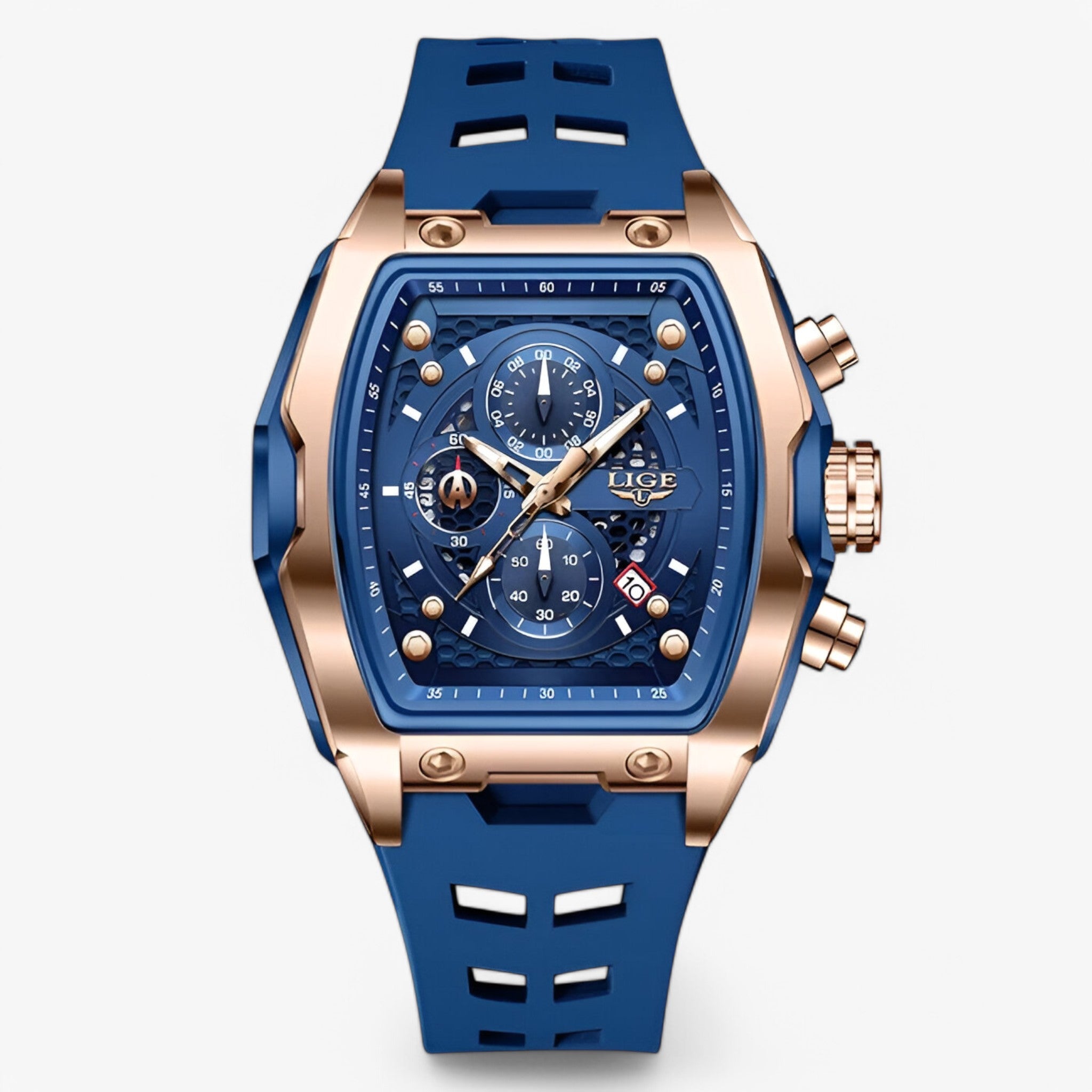 Lev | Orologio Sportivo di Lusso in Silicone - Blu oro rosa - - Concept Palermo