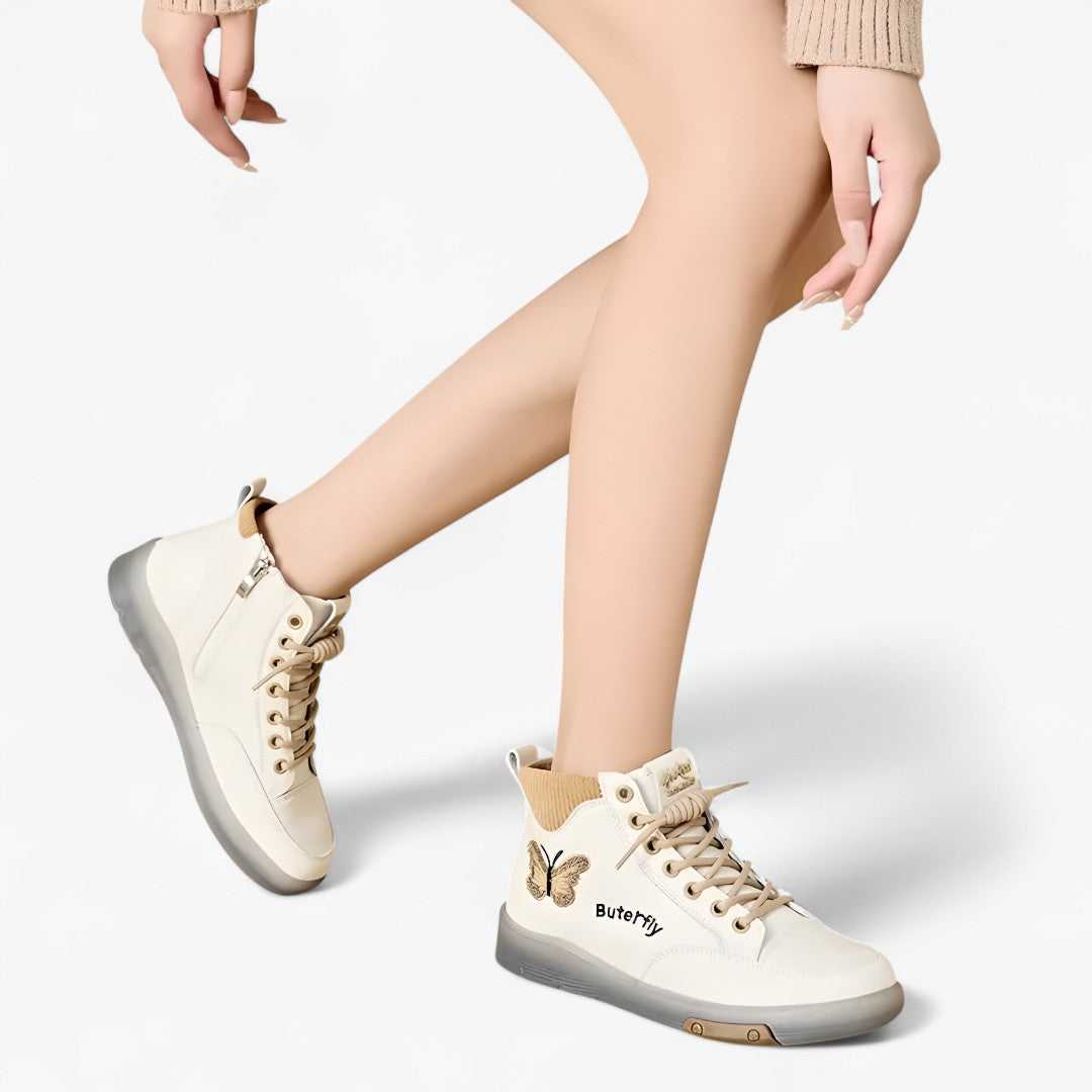 Diana | Stivaletti bianchi in vera pelle stile sneaker – Casual e raffinati per ogni giorno - - shoes for women Shoes women - Concept Palermo