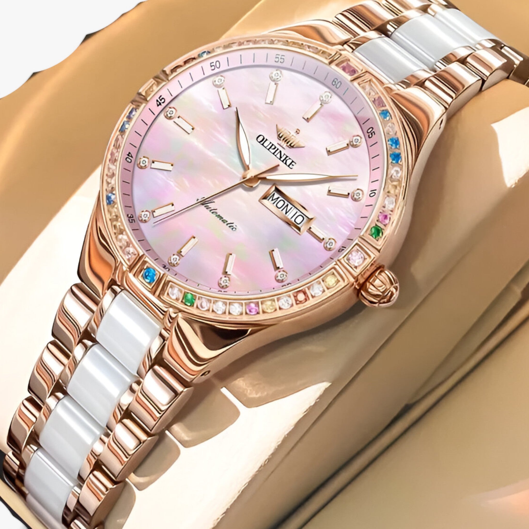 Amara | Orologio automatico da donna di lusso con movimento meccanico - Rosa Bianca - female watch watch for women - Concept Palermo