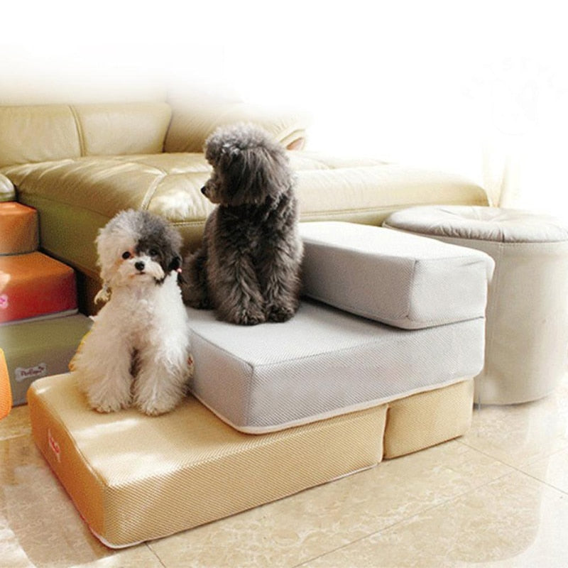 Scala per cani (2 strati) | Fai salire facilmente il tuo piccolo sul divano - Grigio - dog stairs DOG SUPPLIES pet ramps pet steps - Concept Palermo