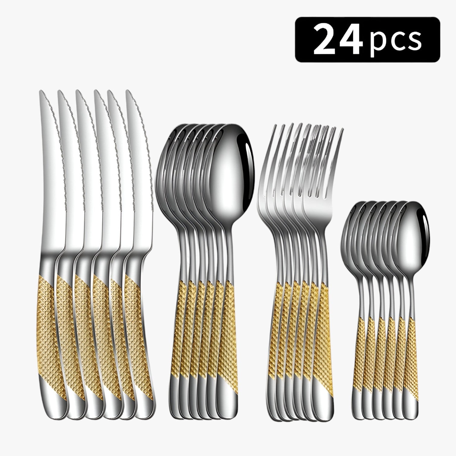 Kaeli | Set posate in acciaio per tutta la famiglia - argento oro - Kitchen kitchen utensil Kitchen Utensils - Concept Palermo