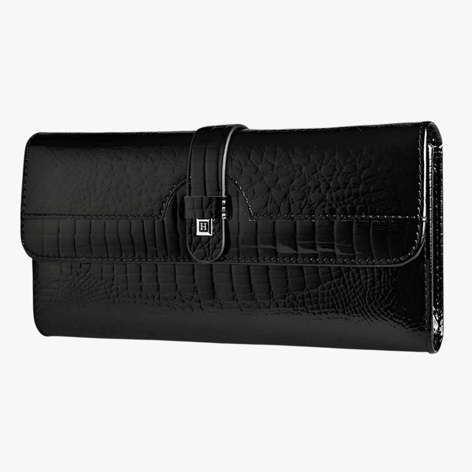 Felicia | Borsa di design di lusso – Clutch e portafoglio in pelle lucida - nero - wallet womens wallet - Concept Palermo