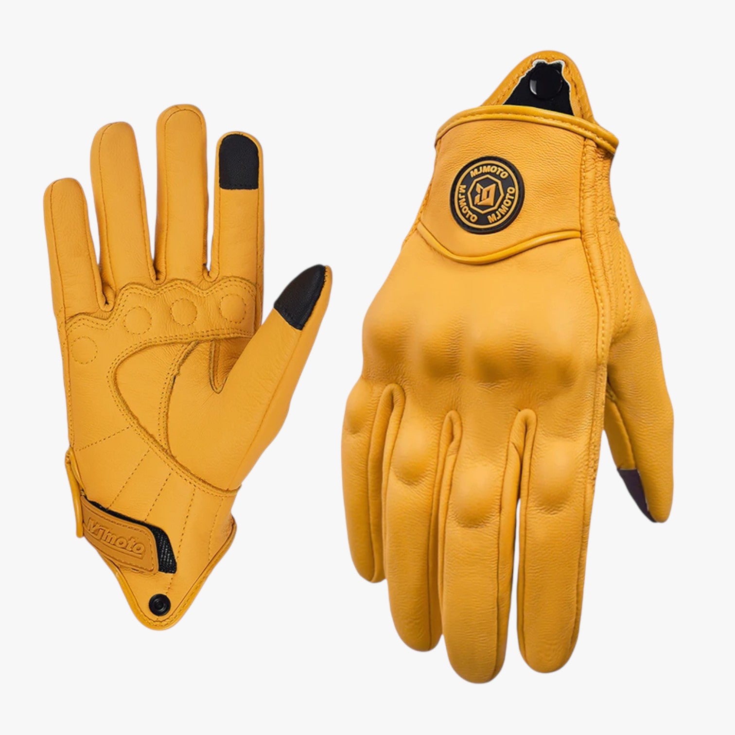Zeke | Guanti da moto retrò traforati con touchscreen - Giallo - gloves gloves for men mens gloves - Concept Palermo