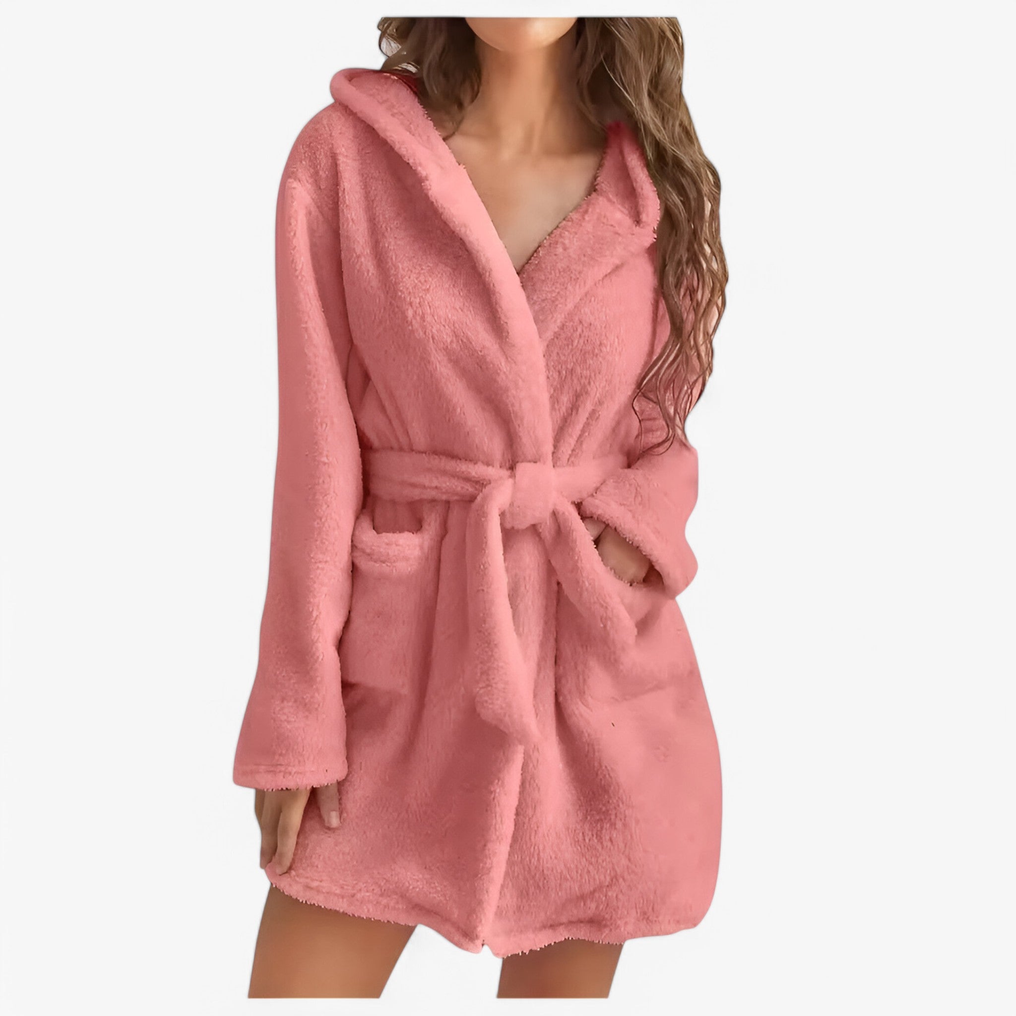 Freja | Accappatoio con Cappuccio Caldo e Morbido - R20225Rosa - Bathrobes - Concept Palermo