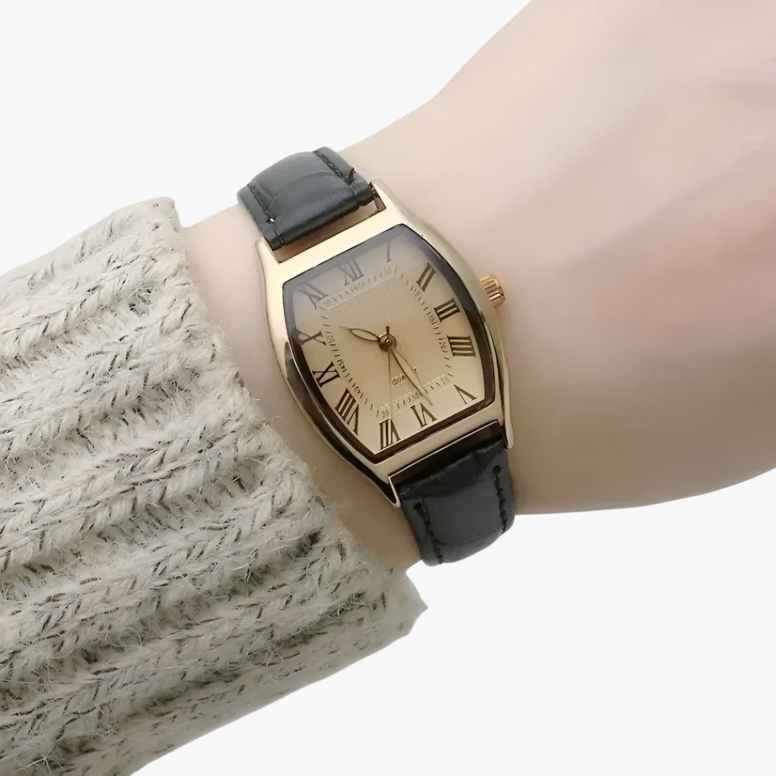 Aurora | Elegante Orologio da Donna con Bracciale in Pelle Vintage - Nero - female watch ladies watch watch watch for women watches wrist watches for women - Concept Palermo