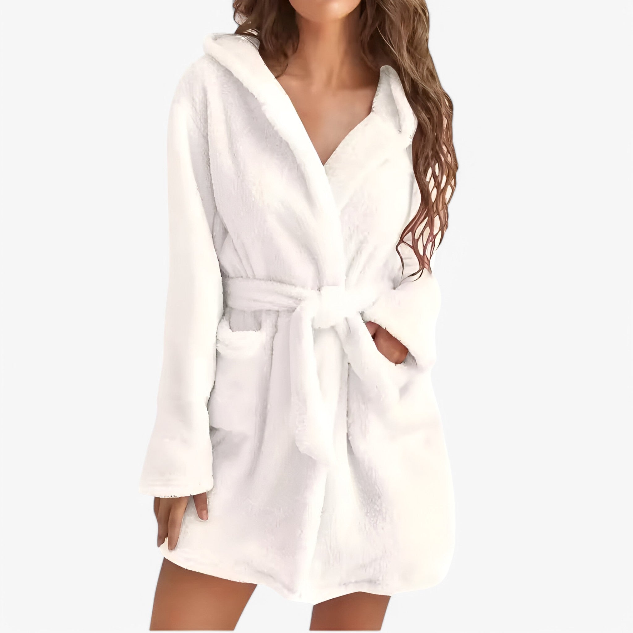 Freja | Accappatoio con Cappuccio Caldo e Morbido - R20225Bianco - Bathrobes - Concept Palermo