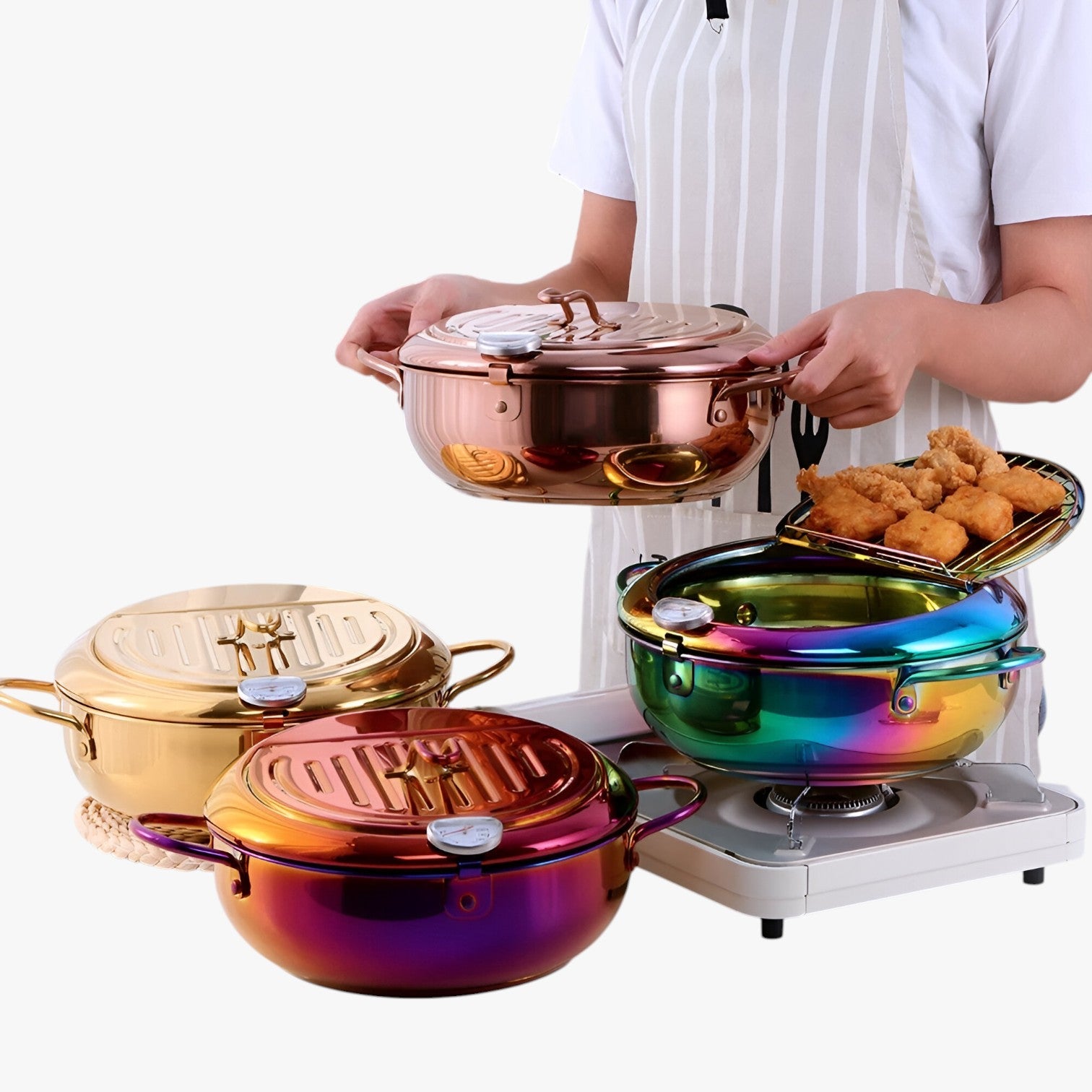 Brady | Friggitrice in acciaio inossidabile – Cottura precisa con termometro integrato - - Kitchen kitchen accessory kitchen tools - Concept Palermo