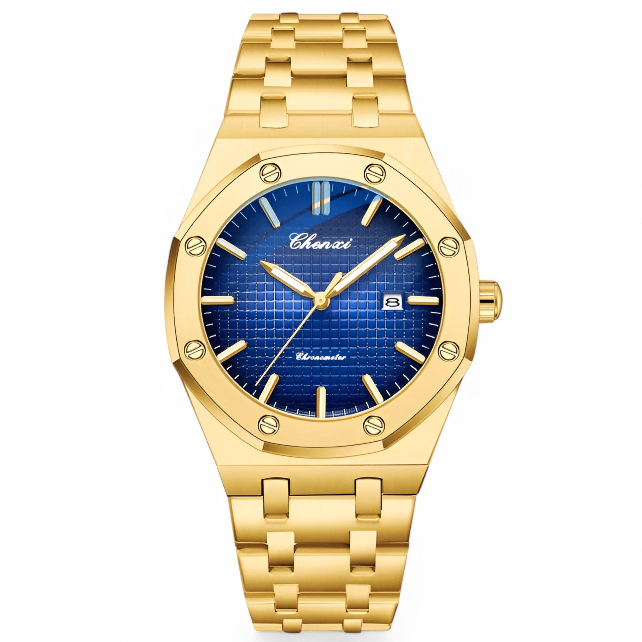 Caleb | Elegante Orologio al Quarzo Dorato - Oro Blu - - Concept Palermo