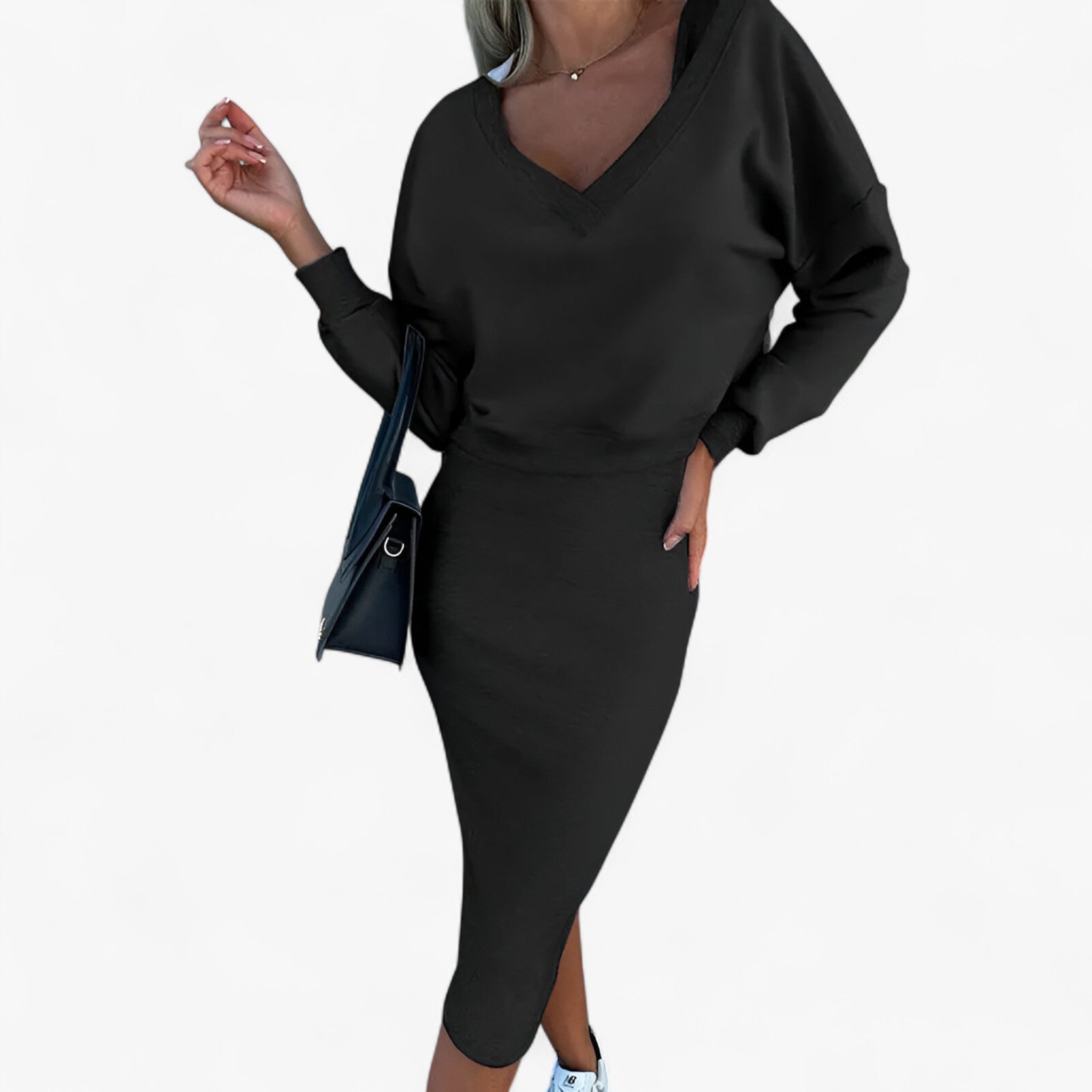 Lea | Set maglione e vestito – Comodo e sexy - Nero - - Concept Palermo