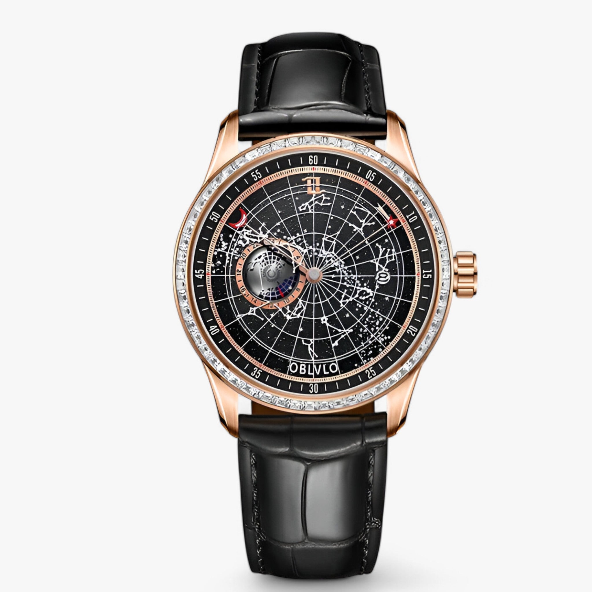 Apollo | Orologio Meccanico di Lusso con Cinturino in Pelle - oro nero - - Concept Palermo