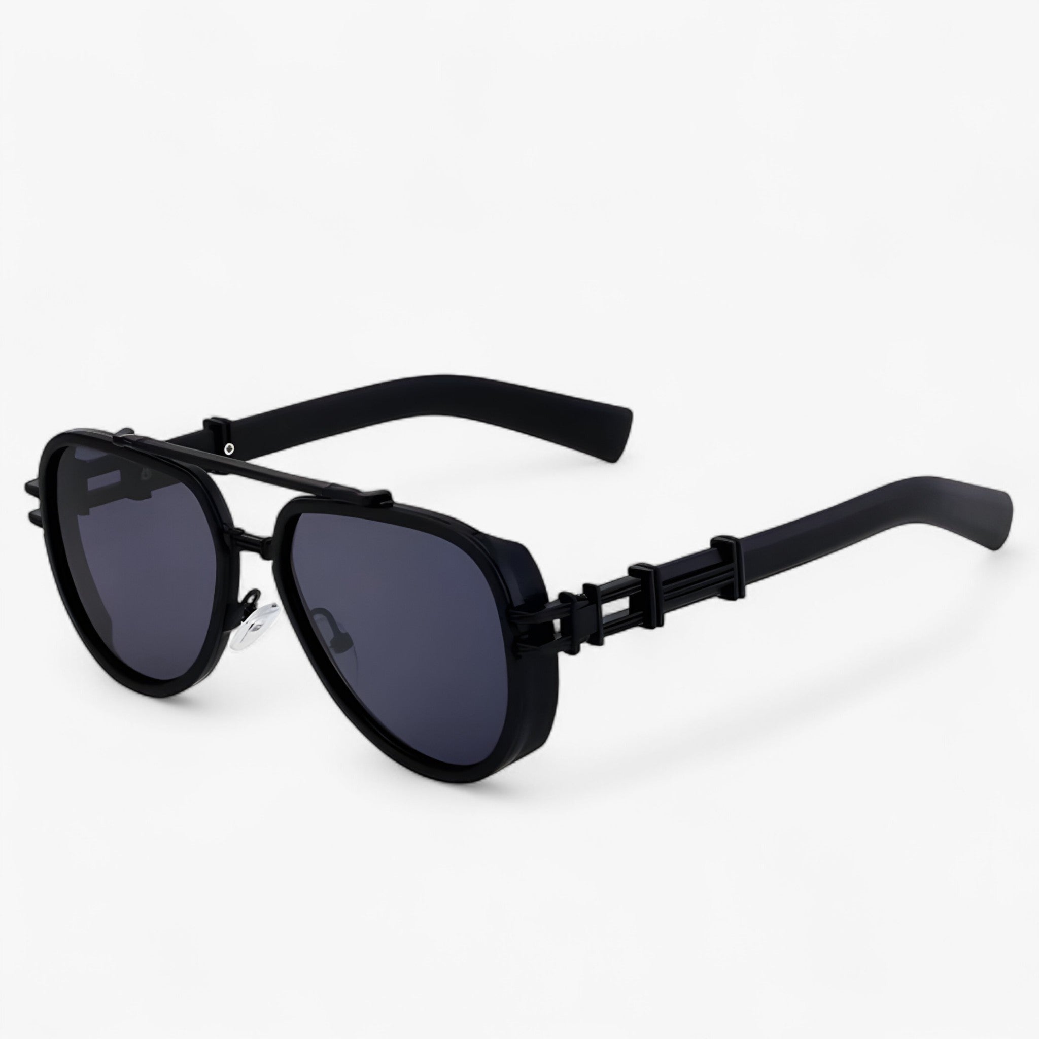 Marek | Occhiali da sole polarizzati steampunk oversize - Tutto nero - - Concept Palermo