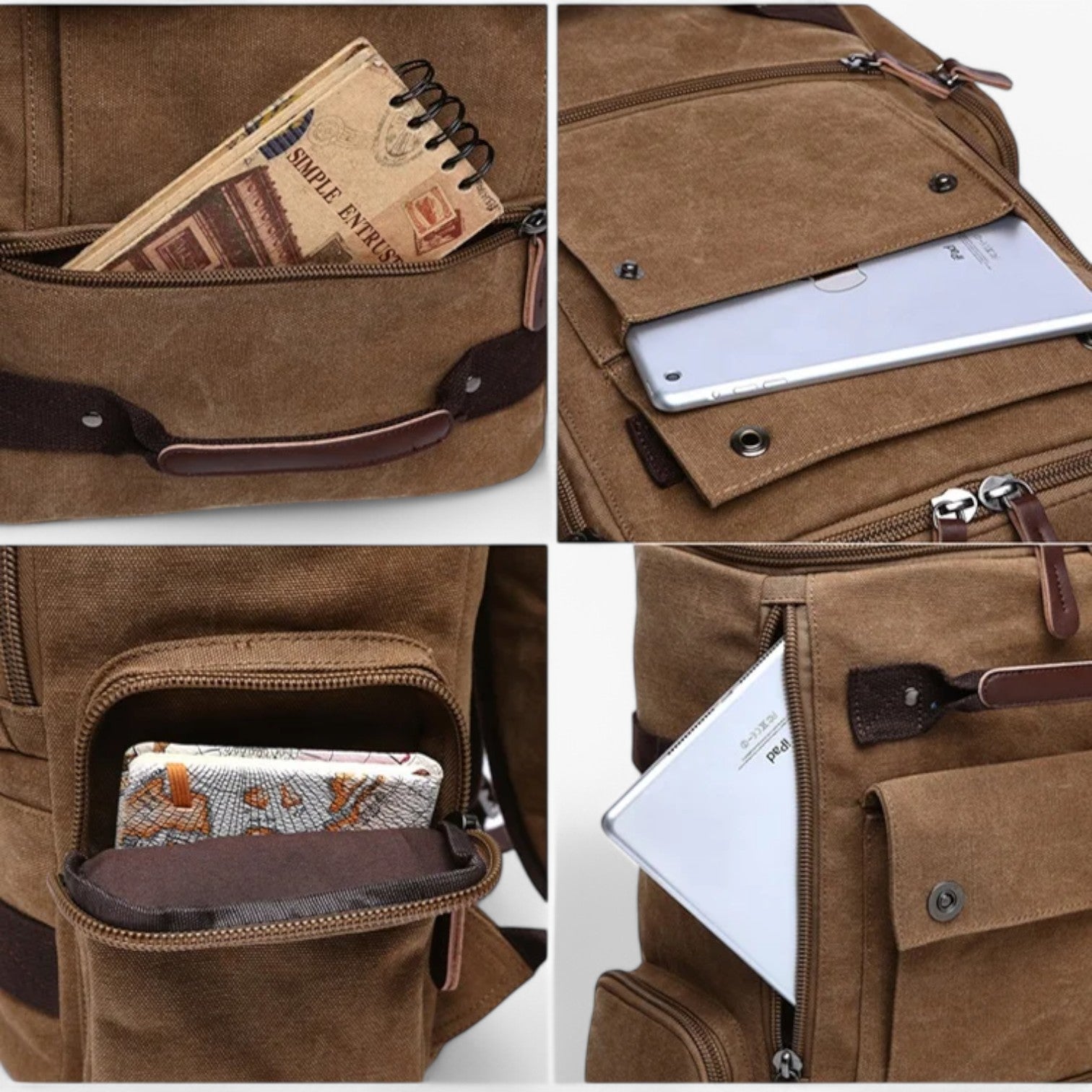 Enrique | Ampio Zaino Vintage in Tela con Scomparto per Laptop - - Backpacks bag mens bag - Concept Palermo