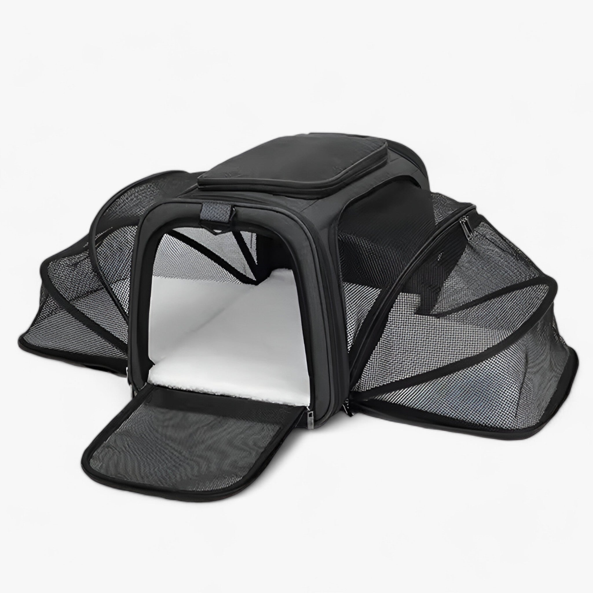 Milo | Zaino Trasportabile per Animali a Maglia e Pieghevole - Nero - Dog dog bag DOG SUPPLIES - Concept Palermo