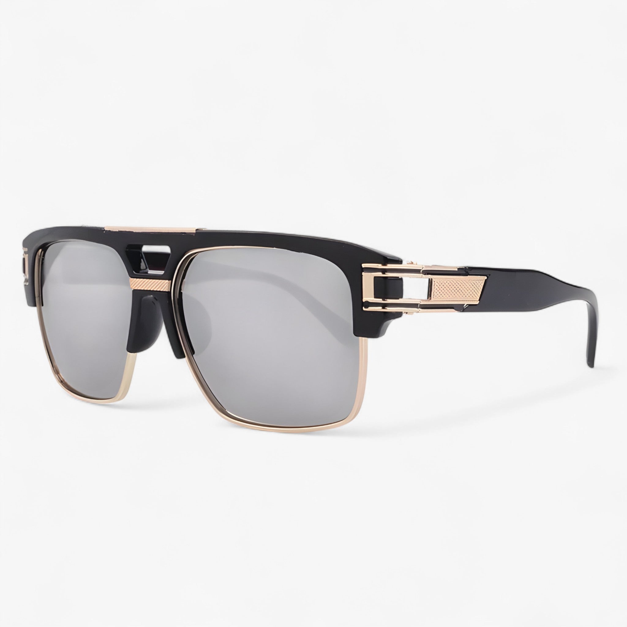 Luca | Occhiali da sole vintage a specchio retrò firmati - Nero-Argento Come immagine - Fashion Sunglasses men sunglasses polarized mens sunglasses Polarized man sunglasses Sunglasses sunglasses polarized men - Concept Palermo