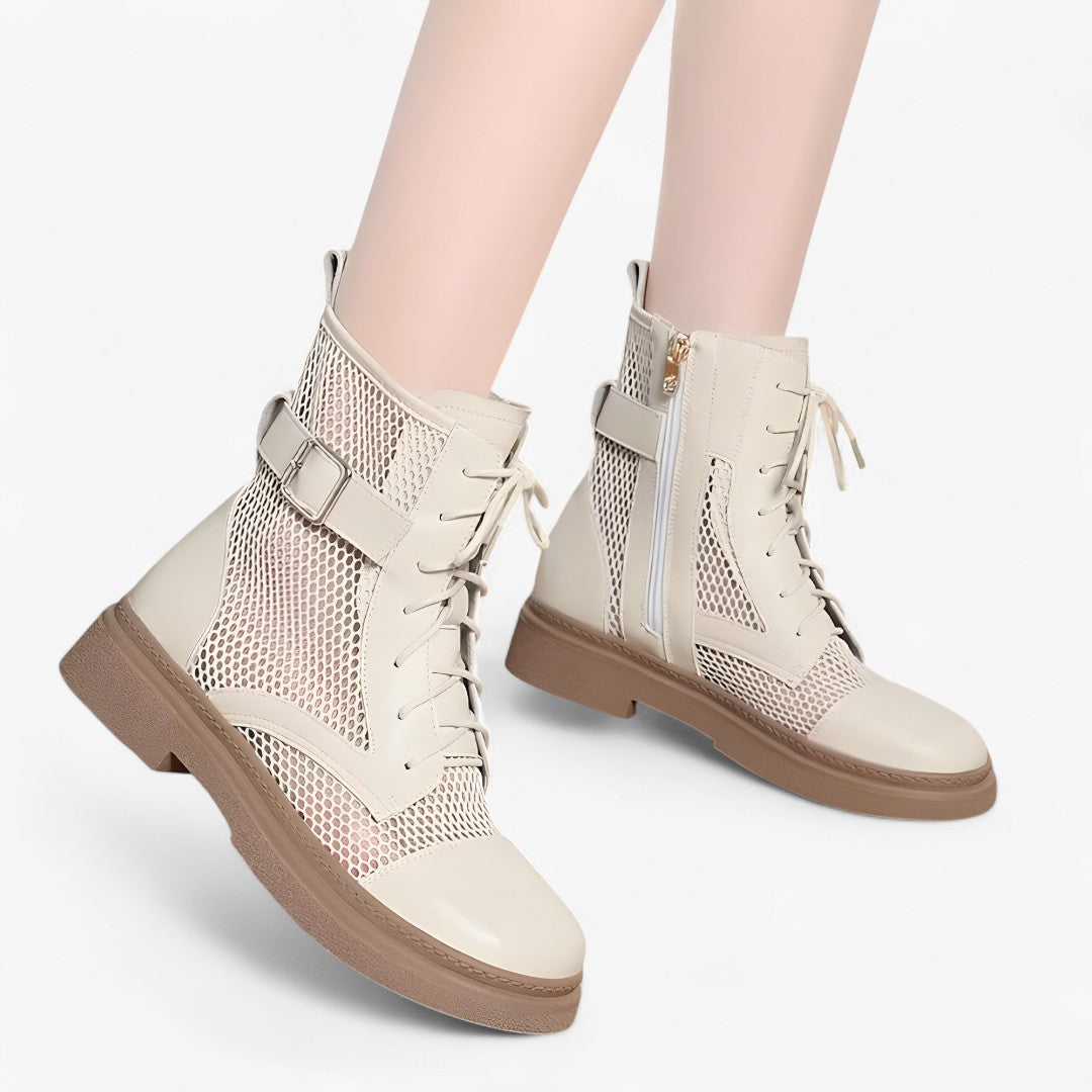 Talia | Stivali in rete con lacci e plateau sottile per l'estate - - BOOTS Boots & Shoes - Concept Palermo