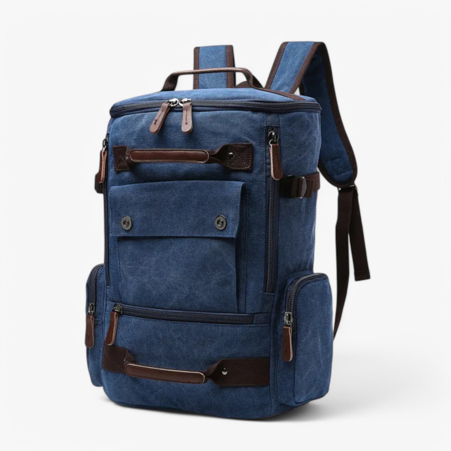 Enrique | Ampio Zaino Vintage in Tela con Scomparto per Laptop - Blu - Backpacks bag mens bag - Concept Palermo