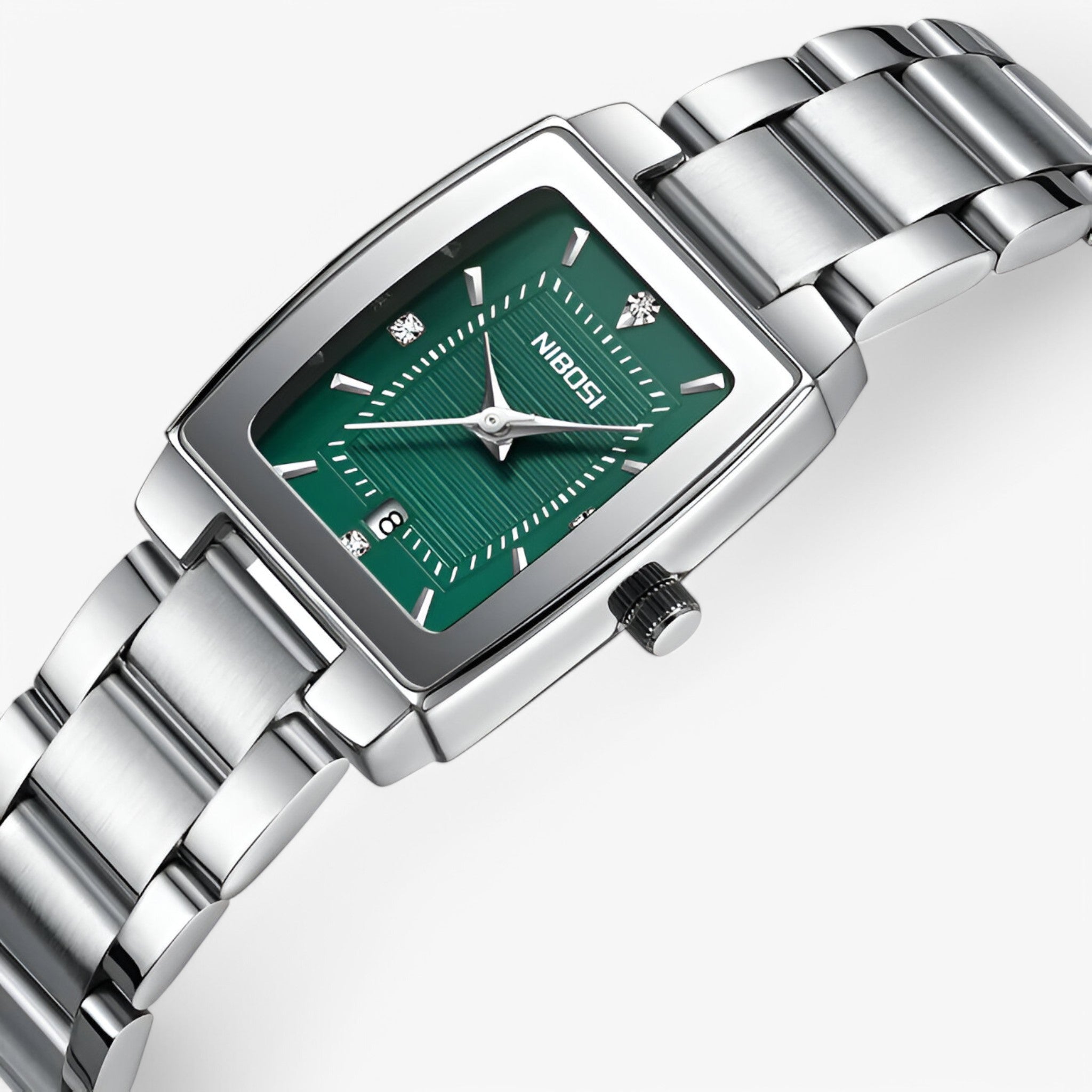 Aurora | Orologio da donna di lusso in acciaio inossidabile - verde argento - watch for women - Concept Palermo