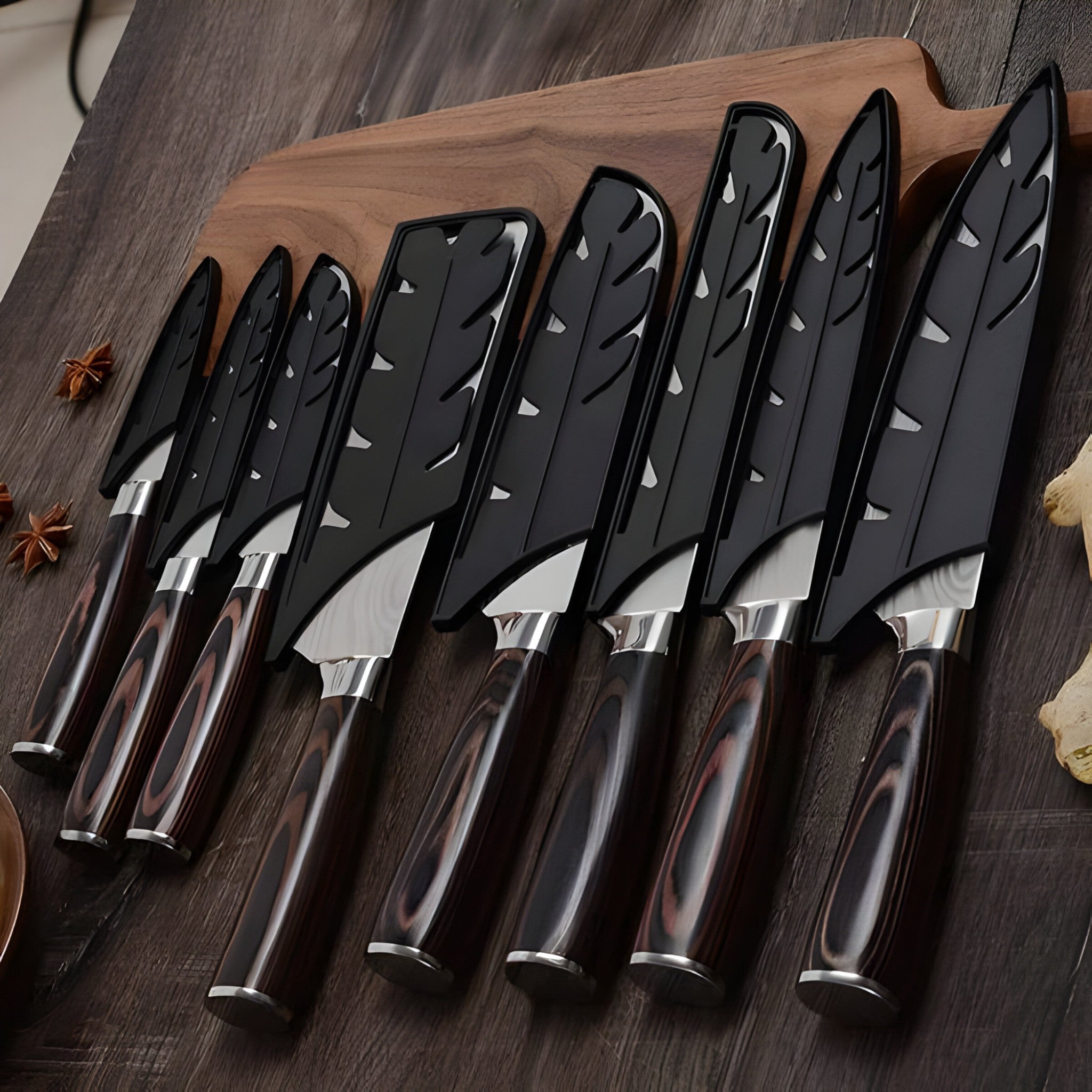 Calla - set di coltelli da cucina giapponesi di alta qualità con motivo damasco - - damascus pattern high-quality knife Japanese knife kitchen knife set Kitchen Knives knife set knives - Concept Palermo