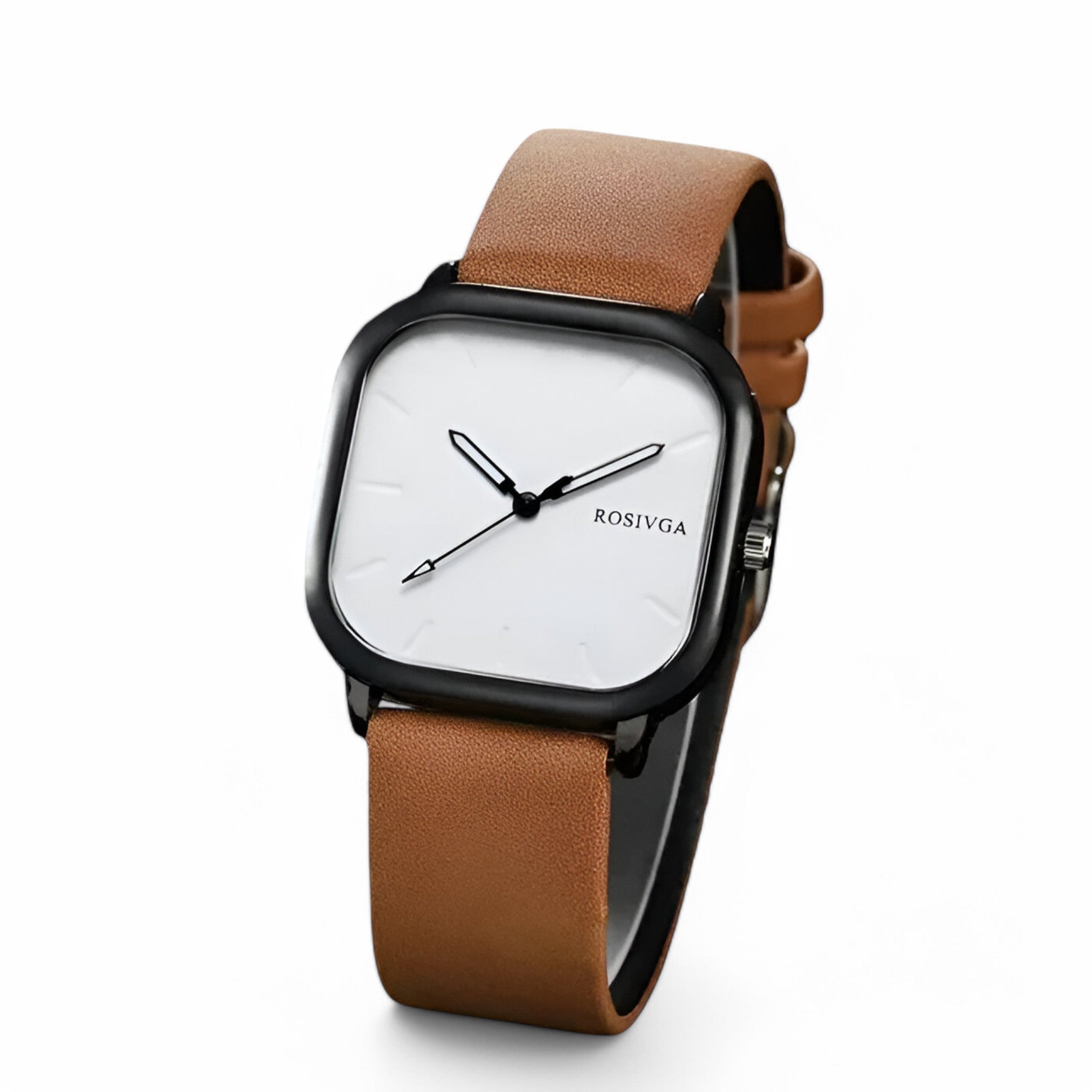Elias | Orologio al quarzo con quadrante quadrato in pelle PU - - - Concept Palermo