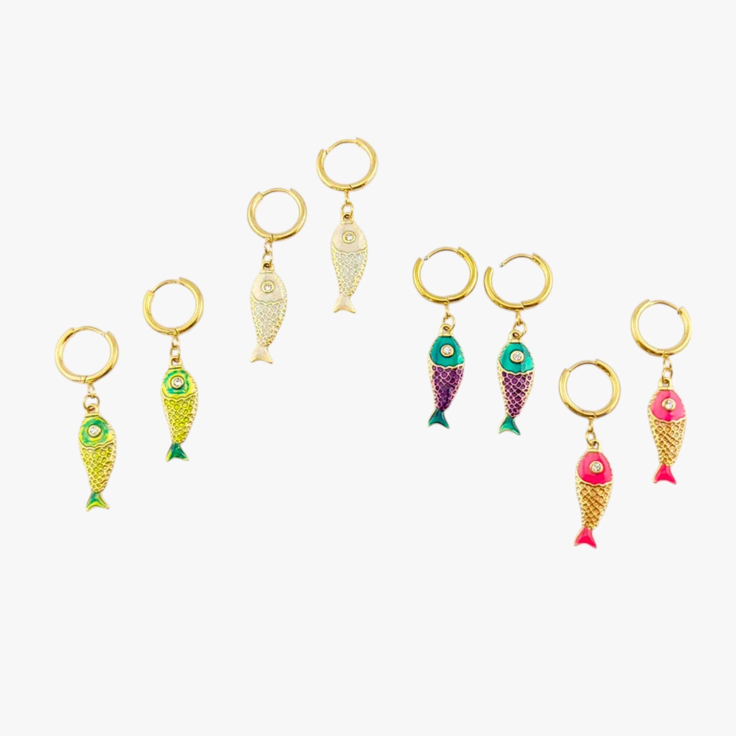 Irene | Orecchini koi estivi in acciaio colorato - - EARRINGS Earrings for Women Girls womens earring - Concept Palermo