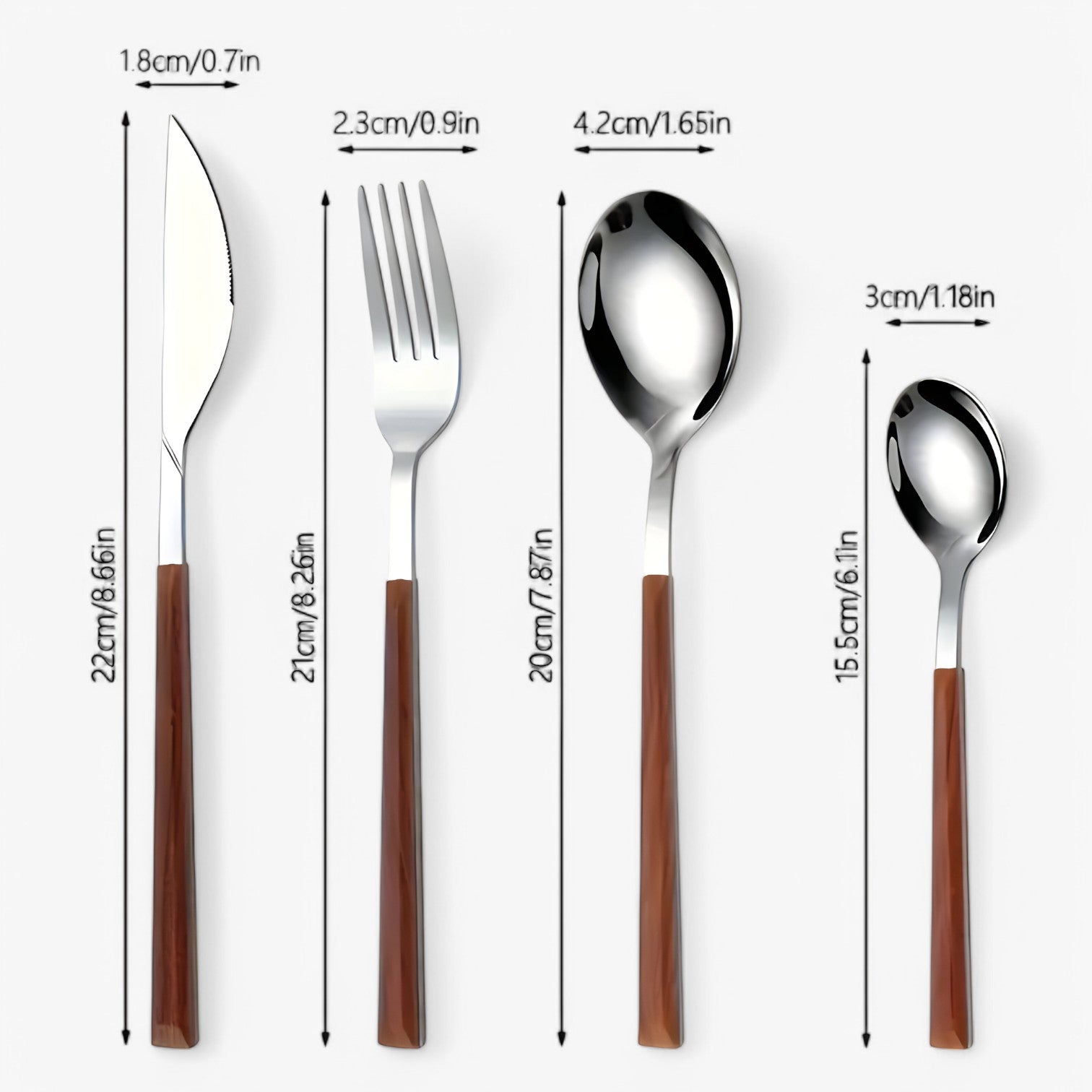 Minette | Set di Posate da 12 Pezzi – Manici in Legno, Lavabile in Lavastoviglie - - Kitchen kitchen accessory kitchen tools - Concept Palermo