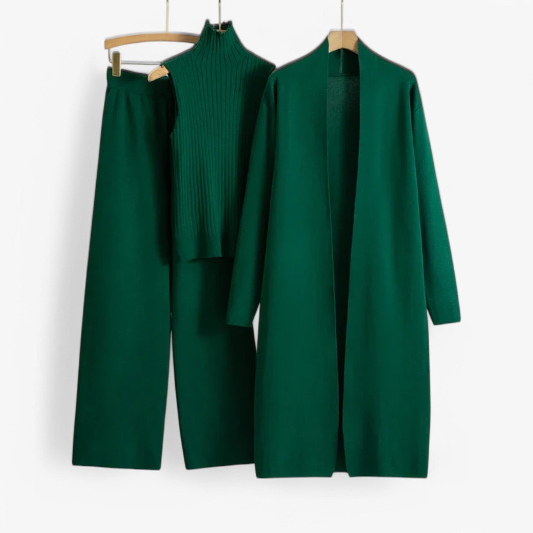 Ivy | Set di Maglieria Vintage in 3 Pezzi - Verde scuro Una taglia - - Concept Palermo