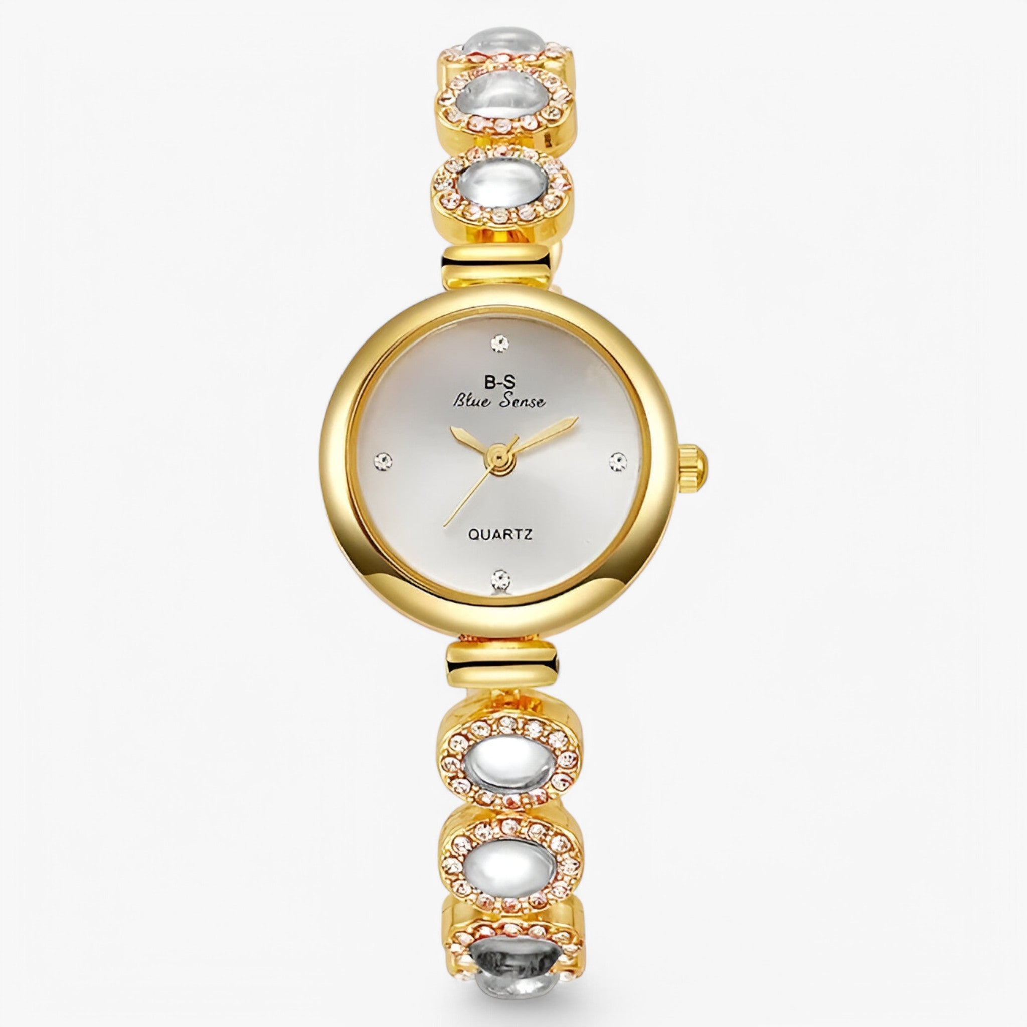 Veronica | Orologio da donna con pietre verdi e design ispirato ai brand di lusso - Bianca - female watch watch for women - Concept Palermo