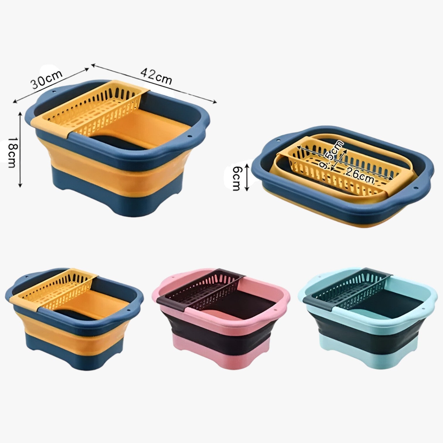 Emerald | Colapasta pieghevole in silicone per frutta e verdura - - colander Kitchen Kitchen Essentials - Concept Palermo