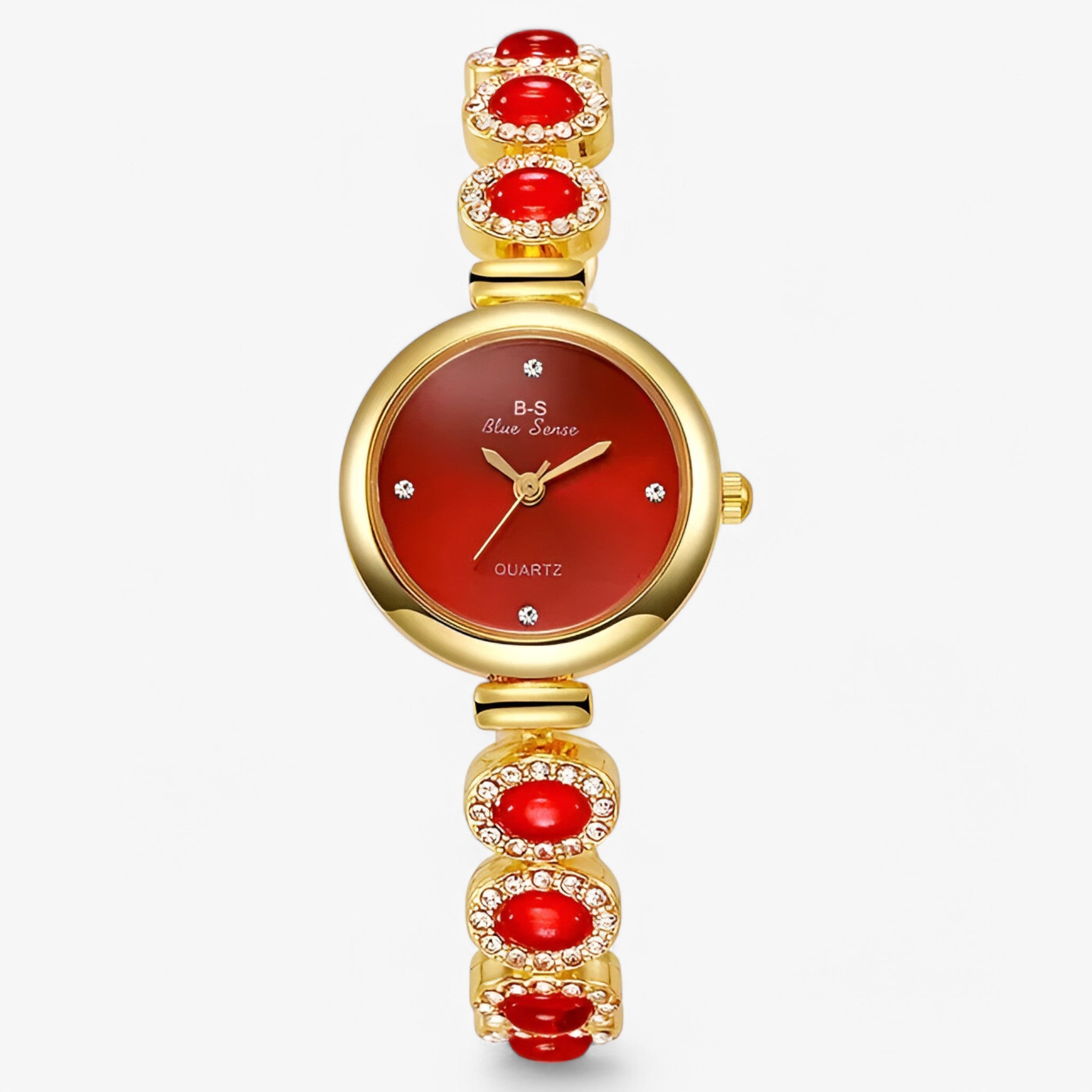 Veronica | Orologio da donna con pietre verdi e design ispirato ai brand di lusso - Rossa - female watch watch for women - Concept Palermo