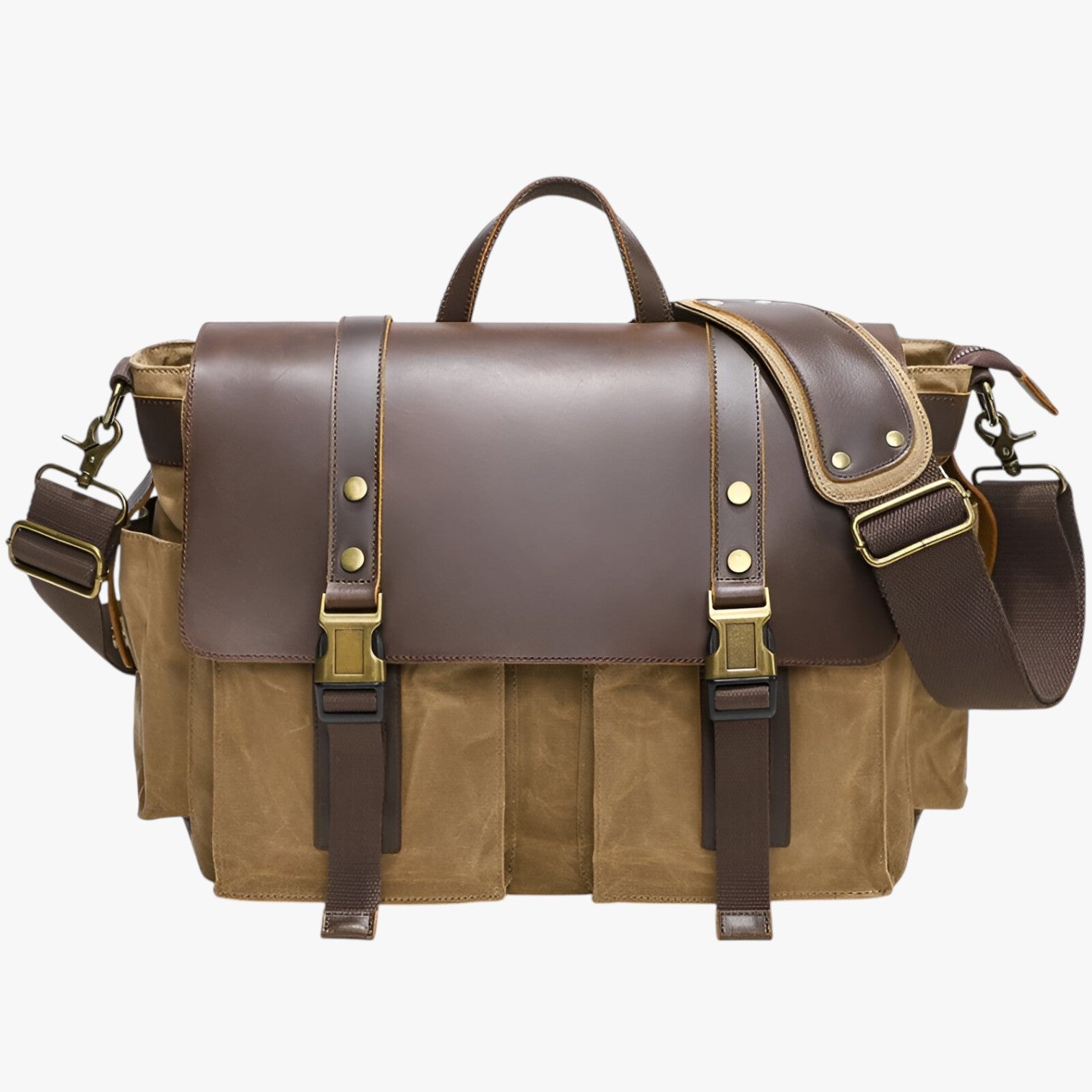 Israel | Borsa Messenger in Pelle Vintage - Khaki - Bags men bag mens bag - Concept Palermo
