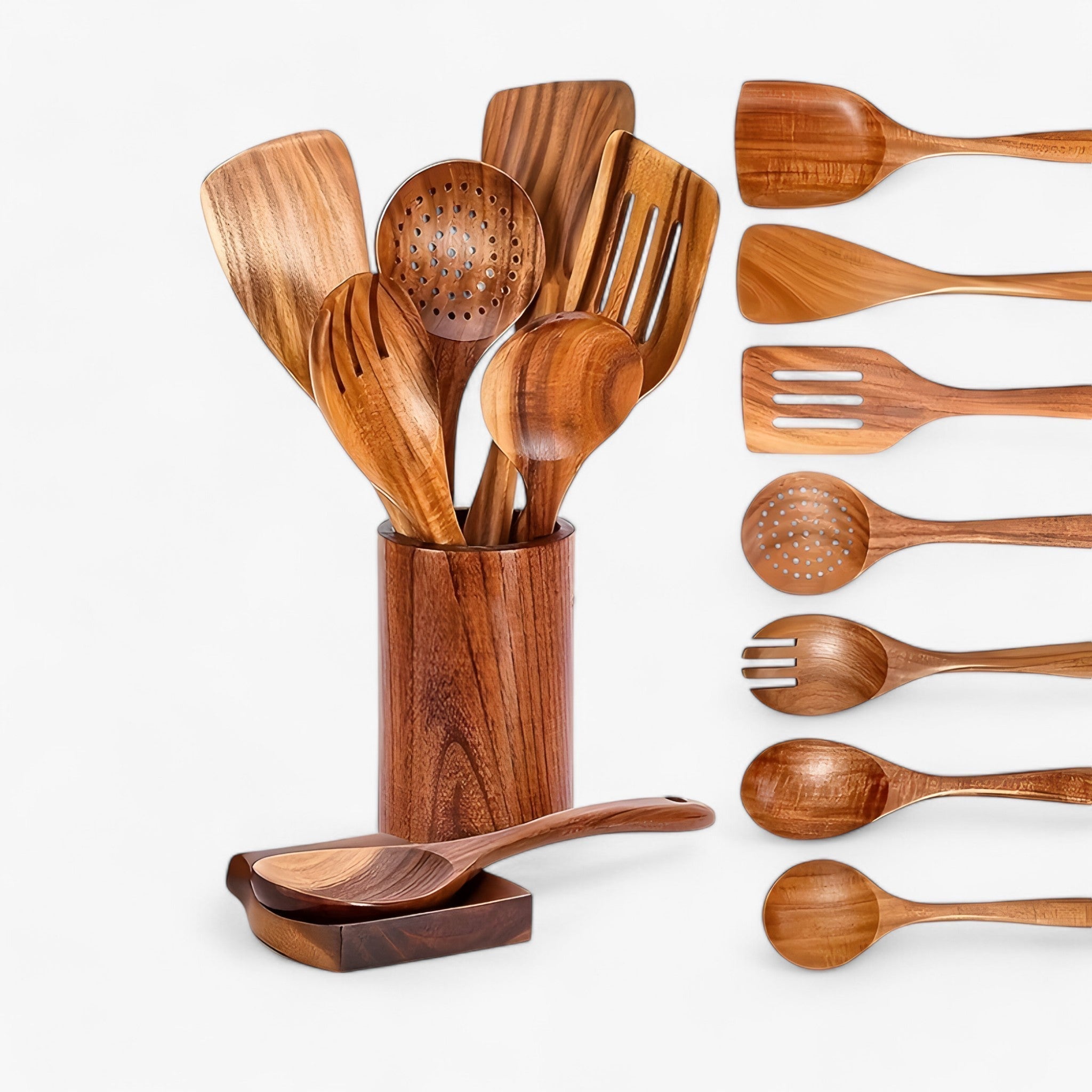 Set da cucina in legno | Sostenibile ed elegante - 9 PZ - - Concept Palermo