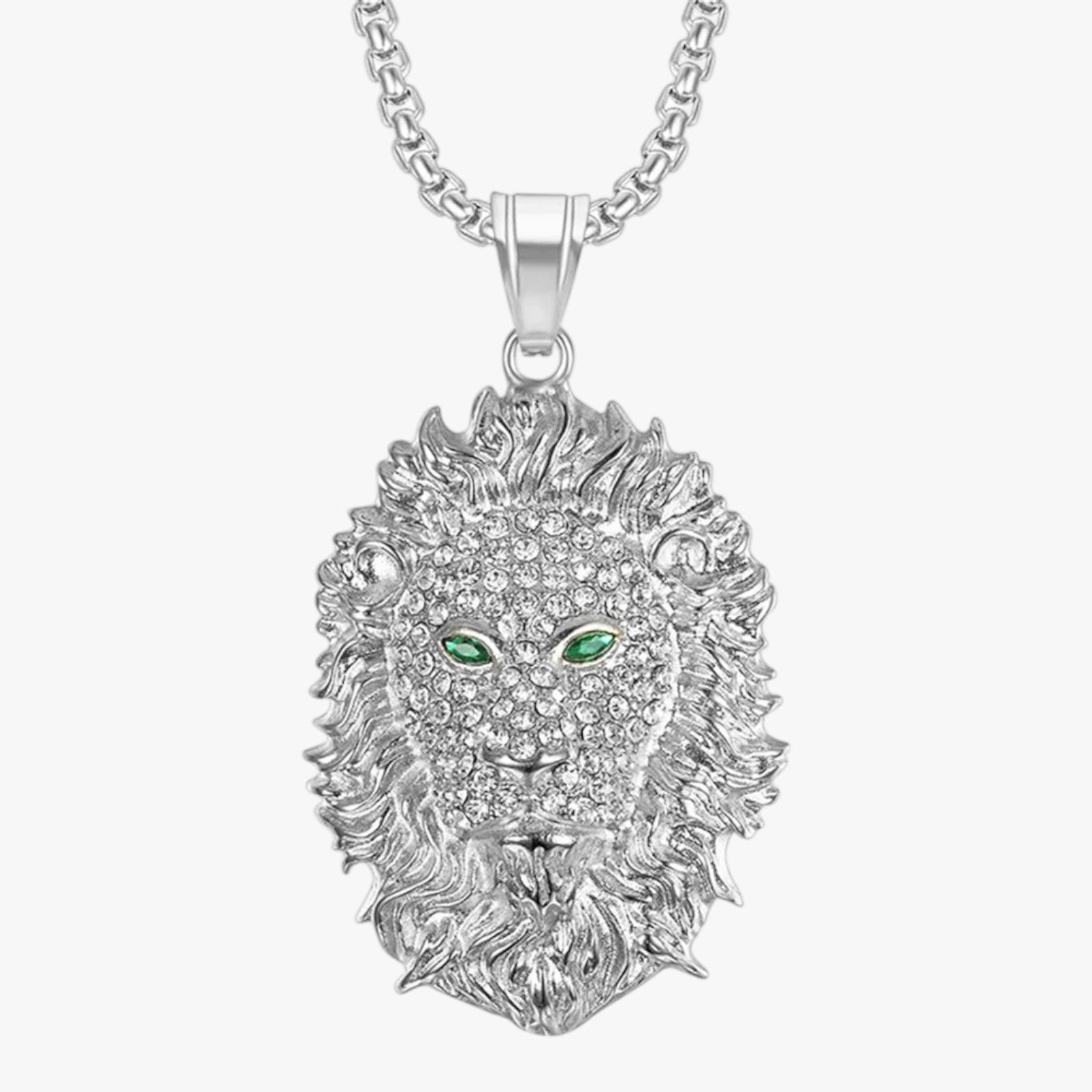 Azriel | Dominio e Stile in Ogni Dettaglio Il Leone Bling per l'Uomo che Comanda - Colore Argento - Fashion Necklaces necklace necklace for men NECKLACES - Concept Palermo