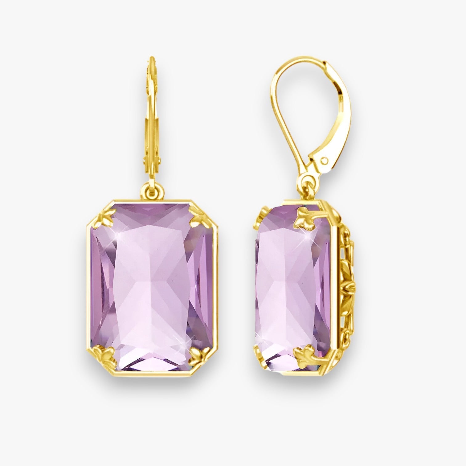 Amelia | Orecchini a Pendente in Topazio Blu – Oro e Argento Sfolgorante - Cristallo Rosa - Accessories Jewelry EARRINGS - Concept Palermo