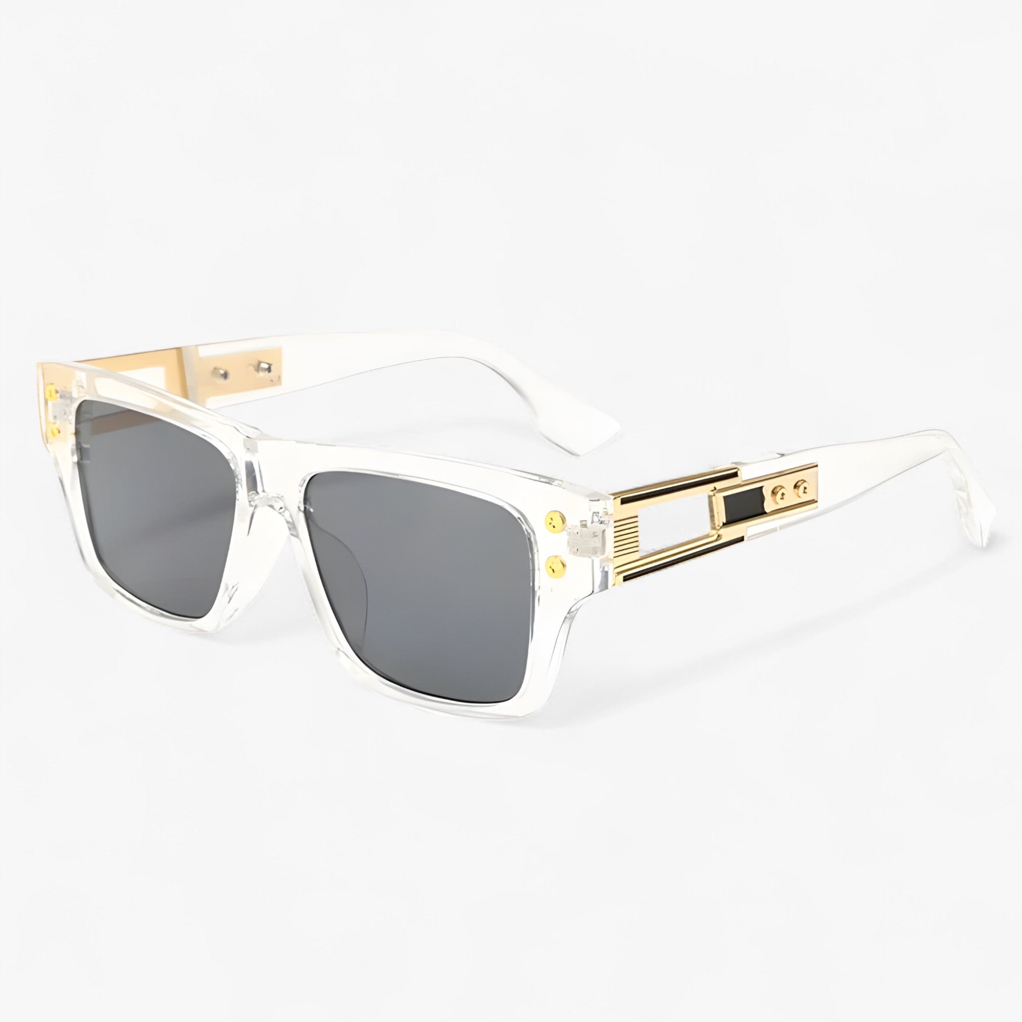 Romy | Occhiali da sole vintage unisex squadrati - Bianco grigio Come immagine - Fashion Sunglasses men sunglasses polarized mens sunglasses Polarized man sunglasses Sunglasses sunglasses polarized men - Concept Palermo