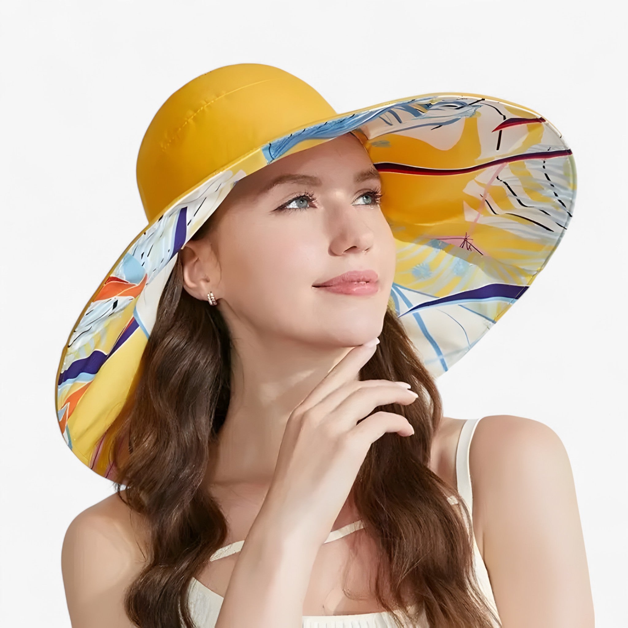 Jillian | Cappello Estivo con Ampia Tesa Reversibile - Giallo - - Concept Palermo
