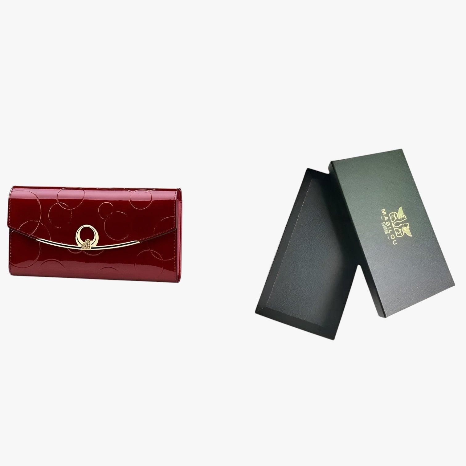 Shiela | Portafoglio da donna di lusso - Elegante, spazioso e pratico - rosso vino con scatola - wallet womens wallet - Concept Palermo