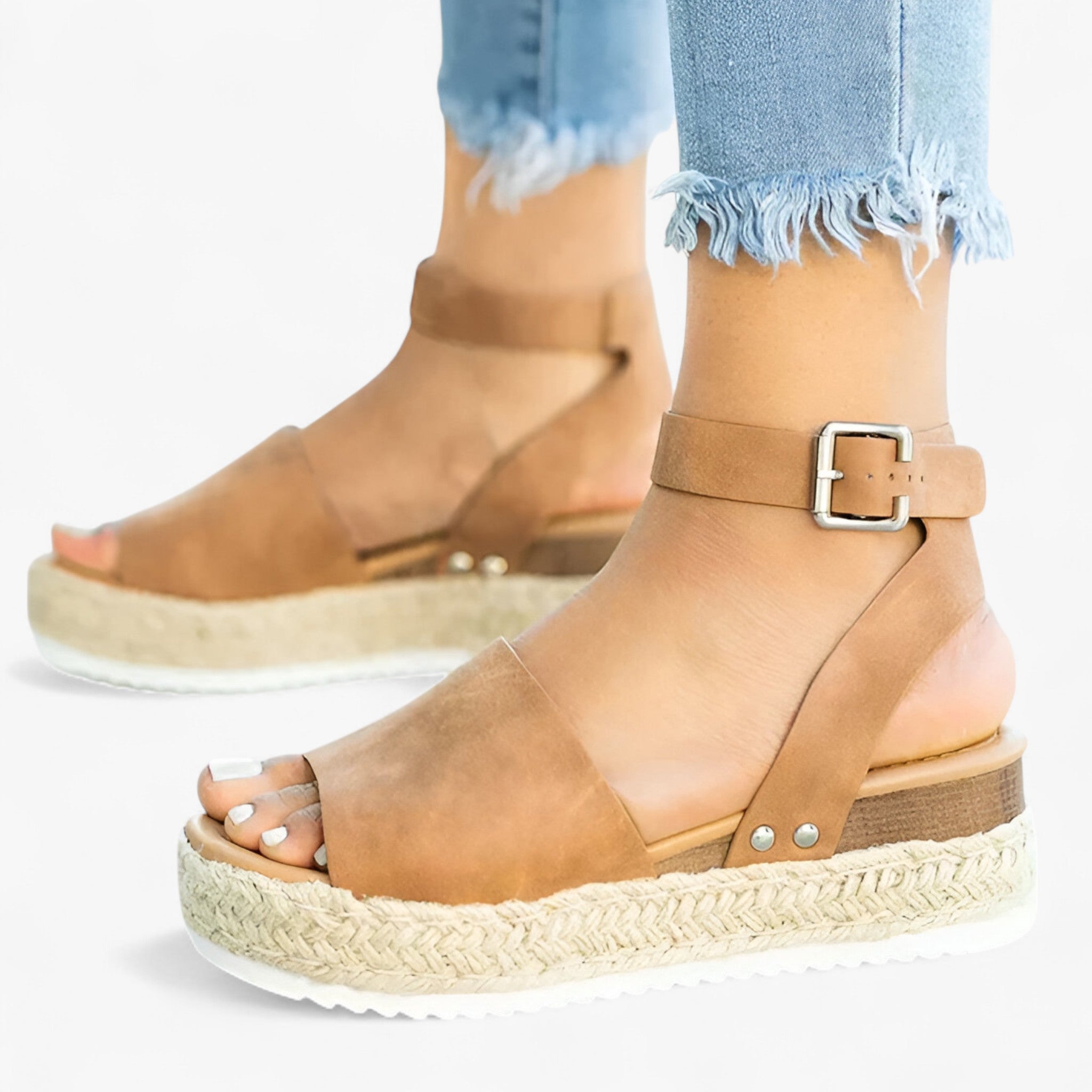 Sarah | Sandali minimalisti senza lacci - Sandali da donna eleganti per un'eleganza semplice - Marrone - sandals women sandals - Concept Palermo